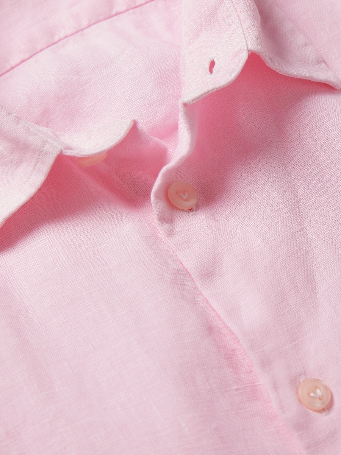 Vilebrequin Caroubis Solid Shirt In Linen In Pink