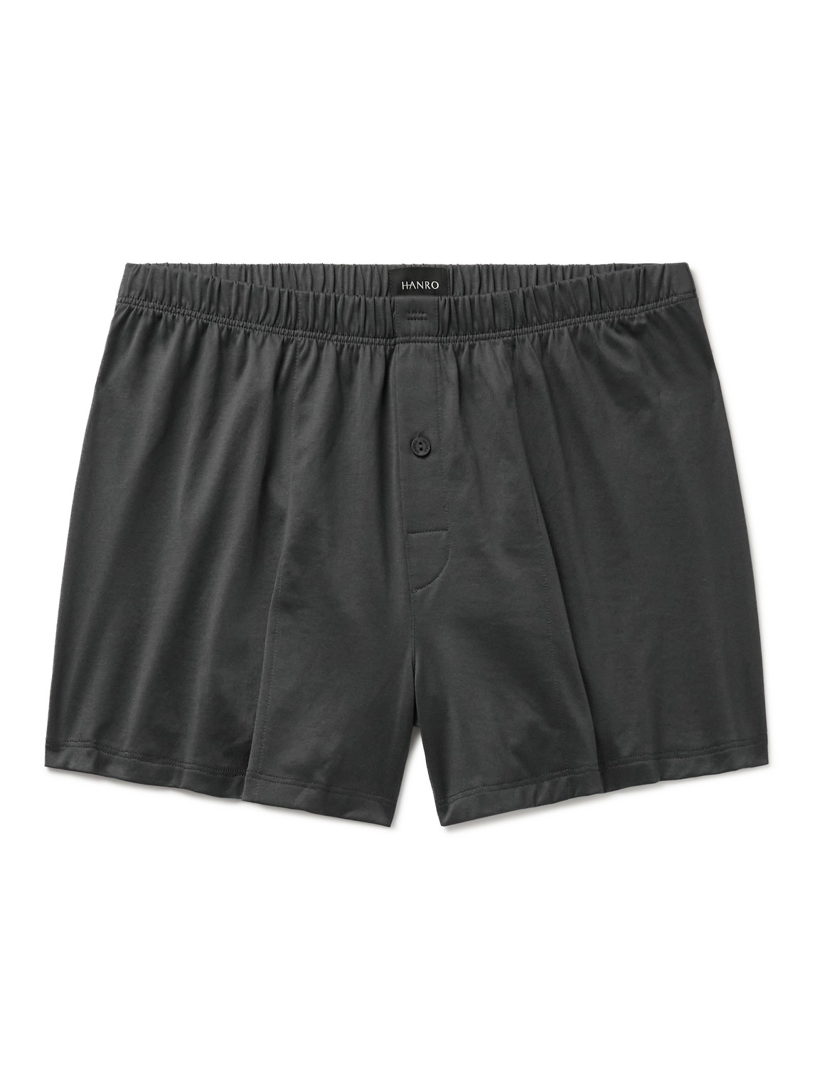 Hanro Sporty Mercerised Cotton Boxer Shorts In Grey