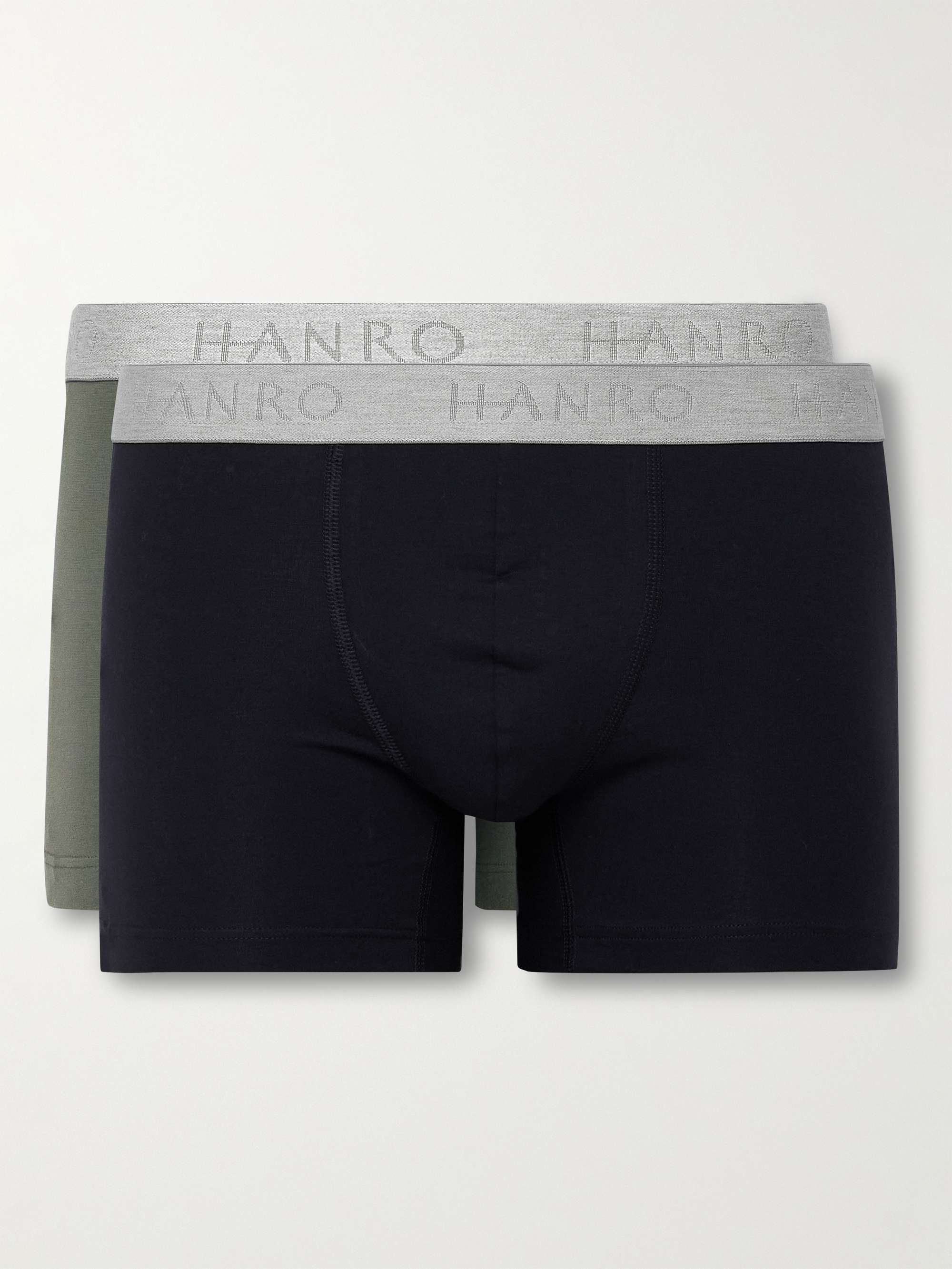 HANRO Two-Pack Stretch-Cotton Boxer Briefs for Men