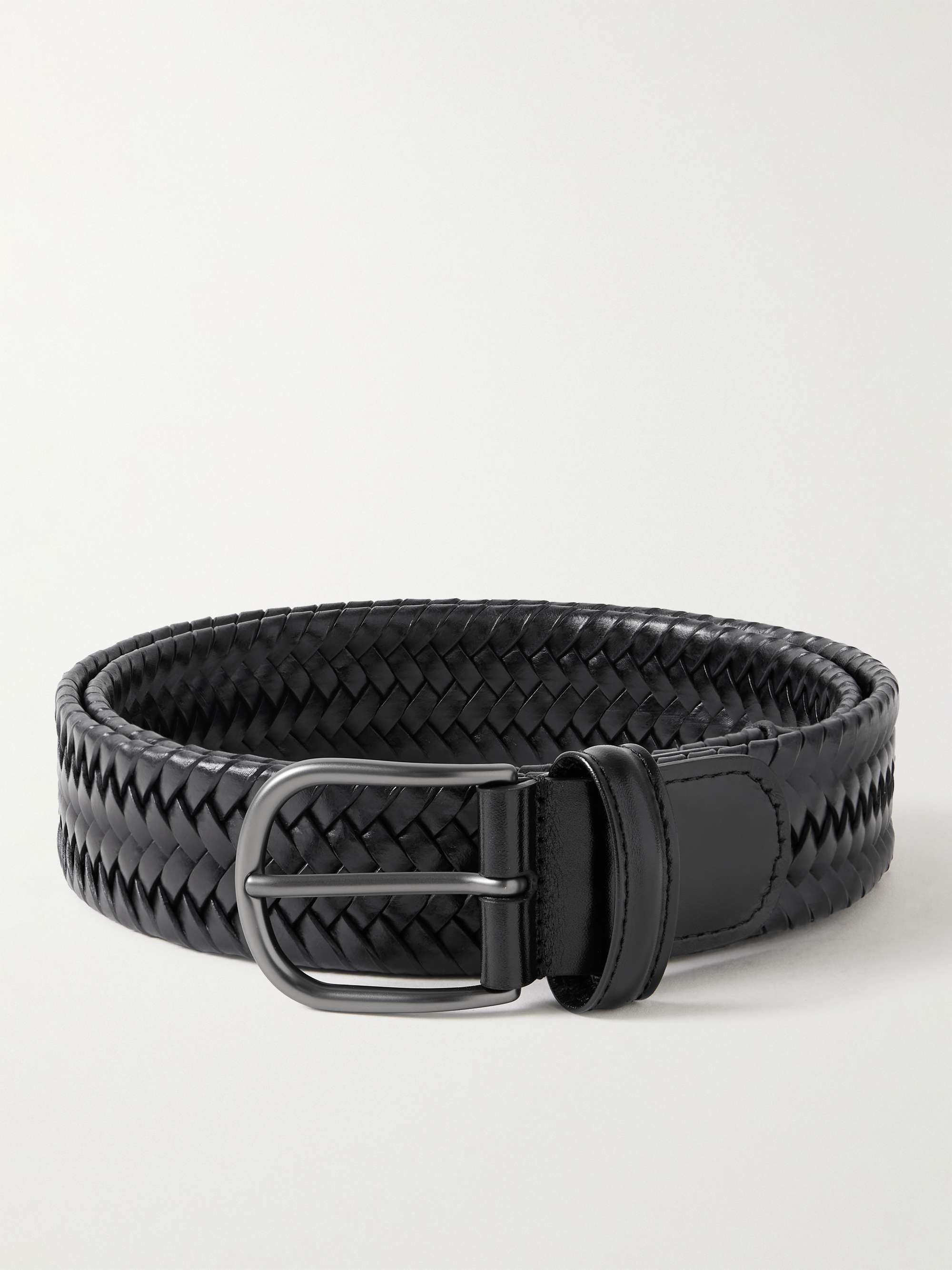 3.5cm Woven Leather Belt