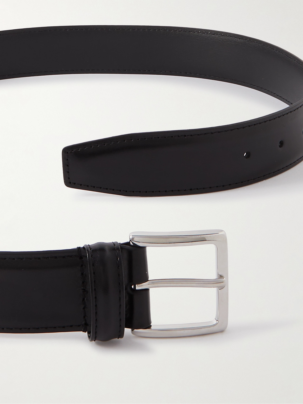 Shop Anderson's 3.5cm Leather Belt In Black