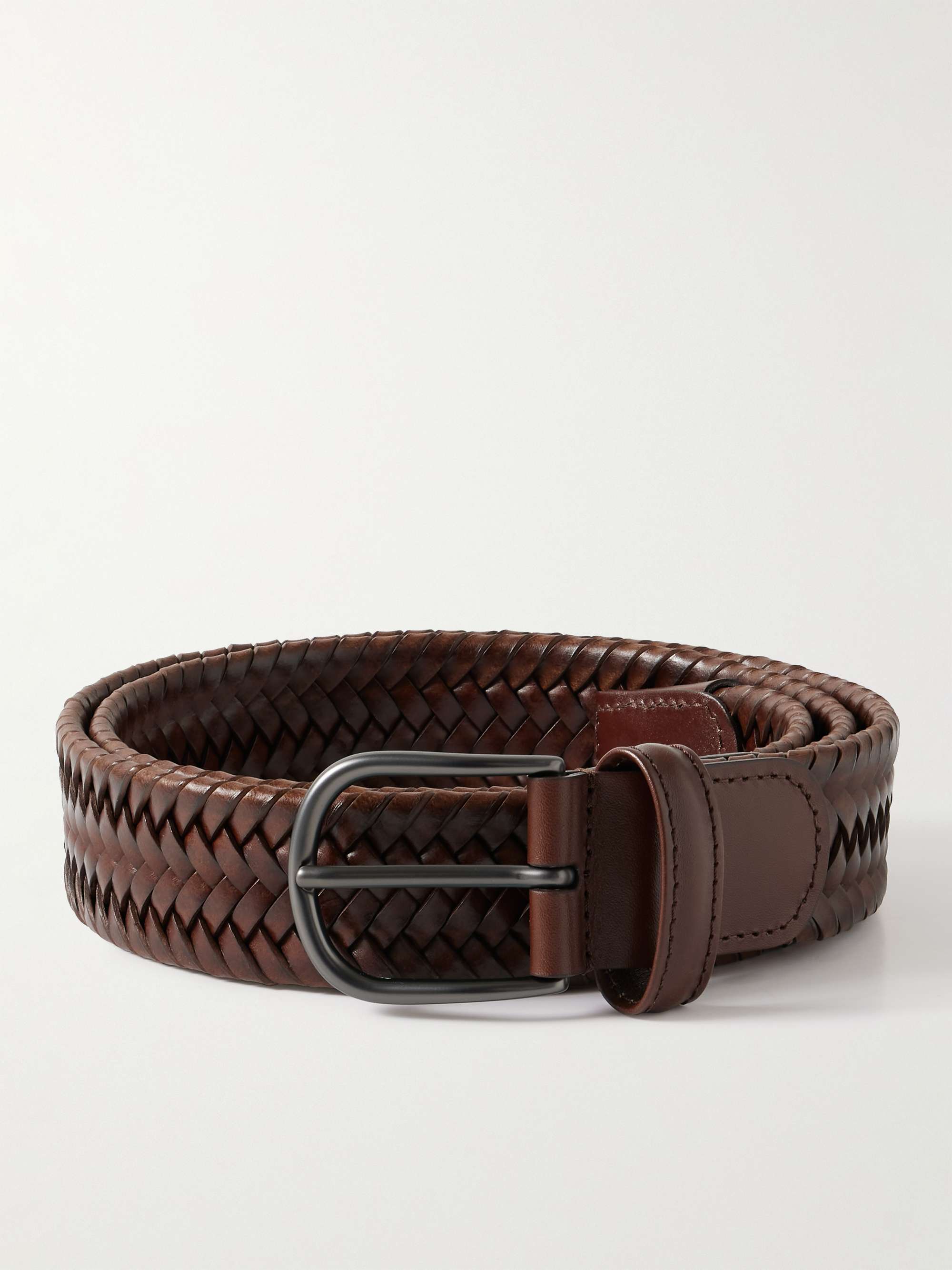 ANDERSON'S 3.5cm Woven Leather Belt for Men