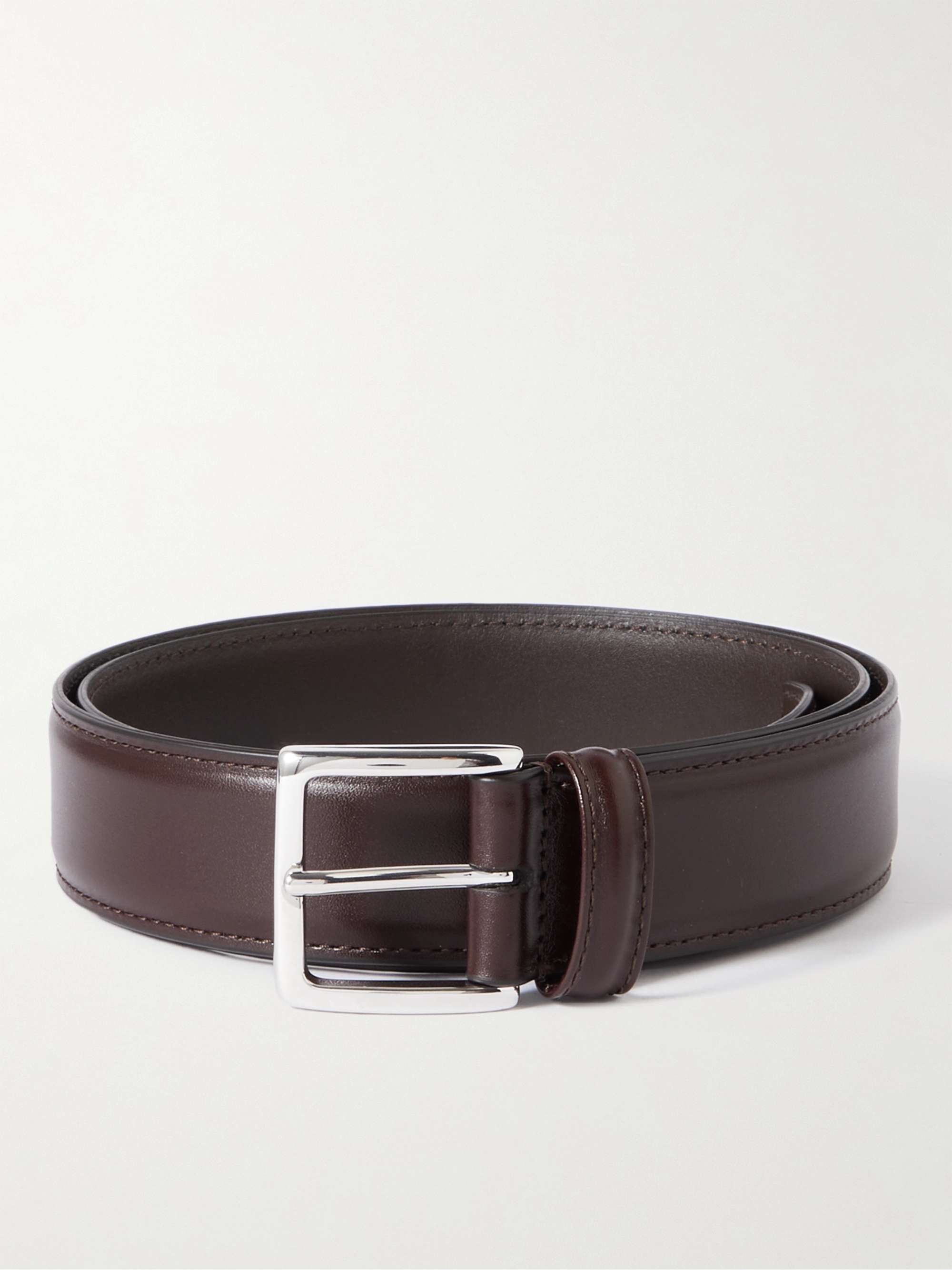 Anderson's 3cm Dark-Brown Leather Belt - Men - Dark Brown Belts