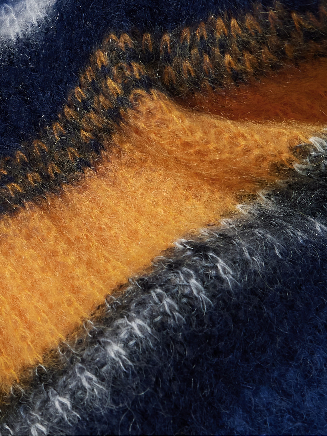 Shop Missoni Striped Mohair-blend Scarf In Blue