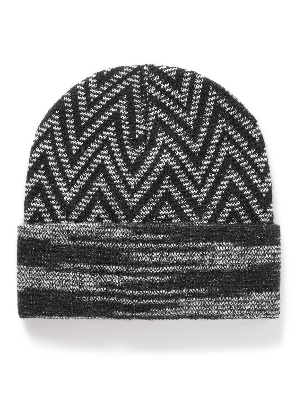 Striped Crochet-Knit Beanie