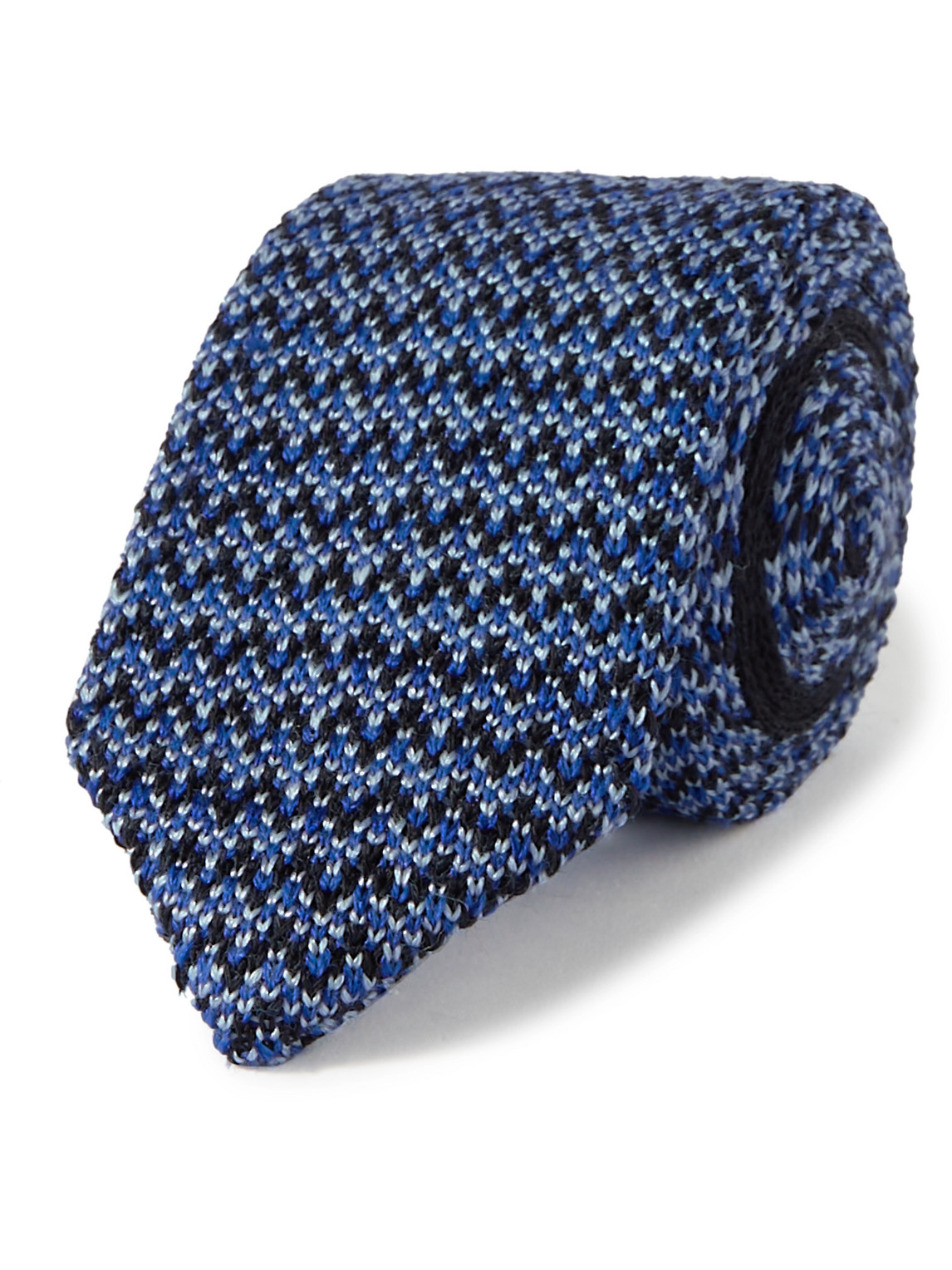 Missoni 8.5cm Crochet-knit Wool And Silk-blend Tie In Blue