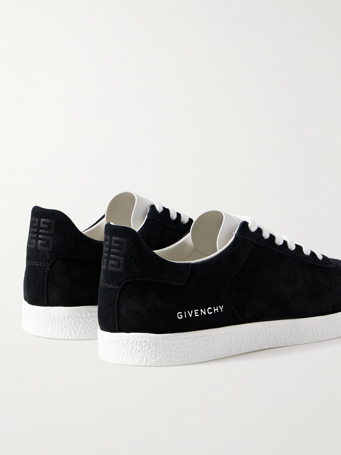 Shop Givenchy Town Suede And Leather Sneakers In Black