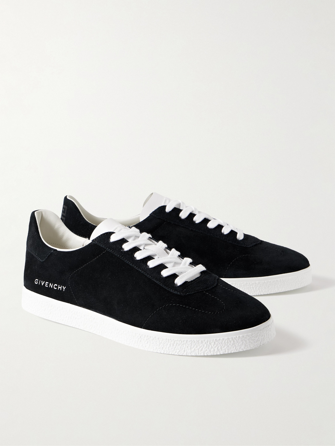Shop Givenchy Town Suede And Leather Sneakers In Black