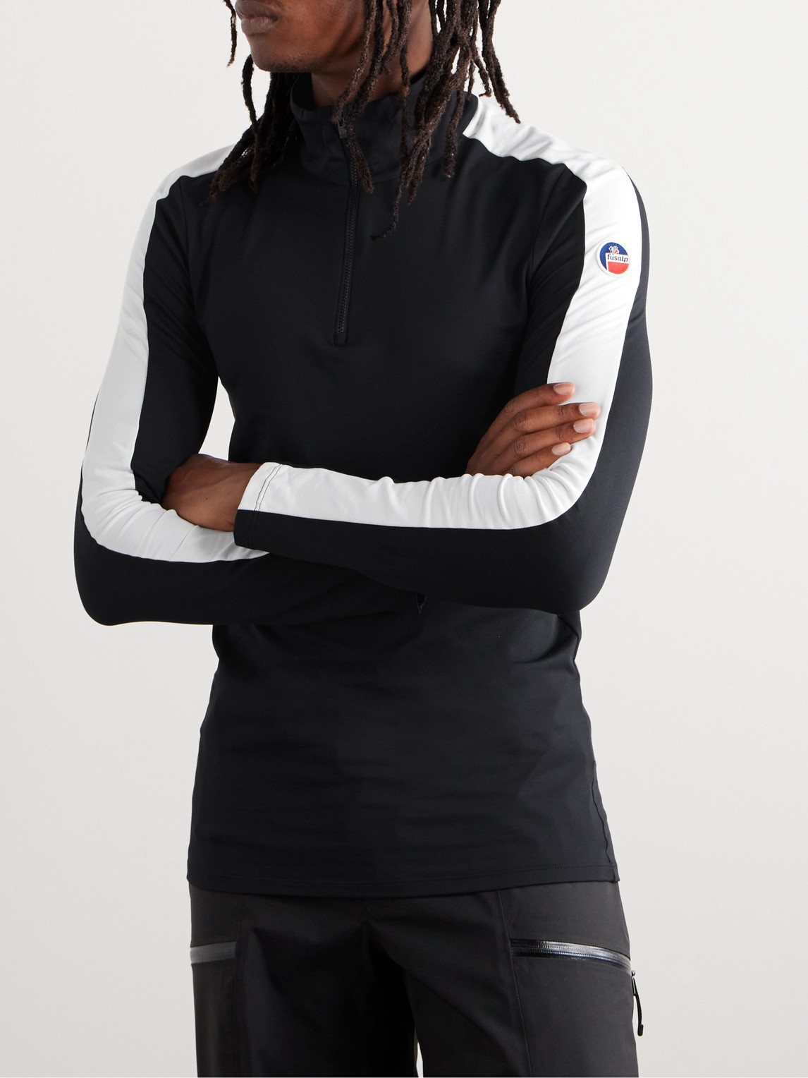  Fusalp - Alpille Striped Polartec® Power Stretch® Ski Base Layer - Men - Black - S 