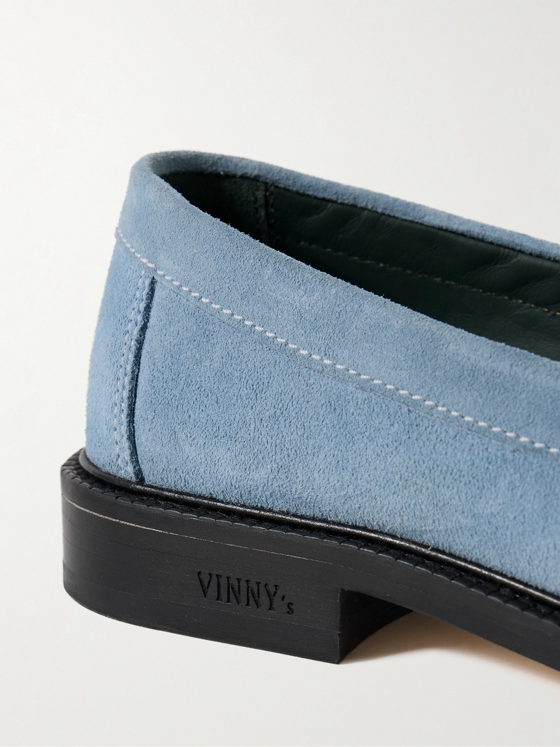 Shop Vinny's Yardee Suede Penny Loafers In Blue