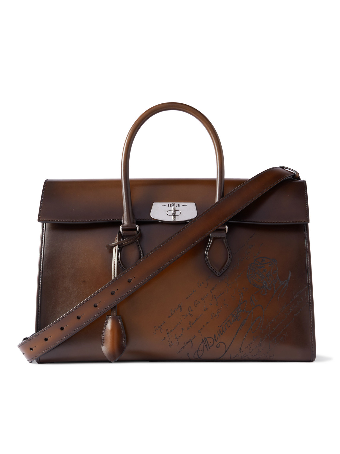 Berluti E'mio Scritto Venezia Leather Briefcase In Brown