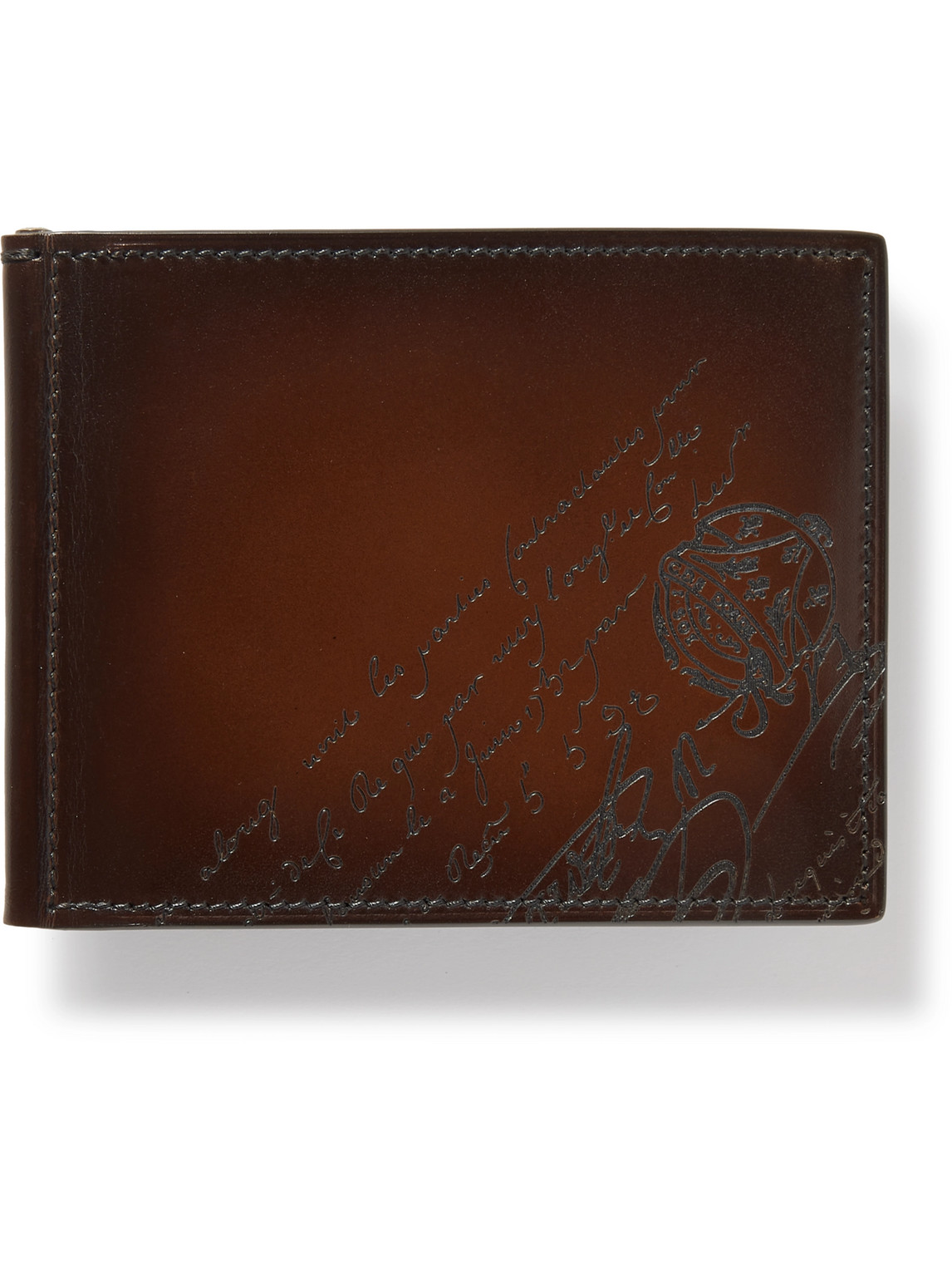 Figure Scritto Venezia Leather Bifold Wallet with Money Clip