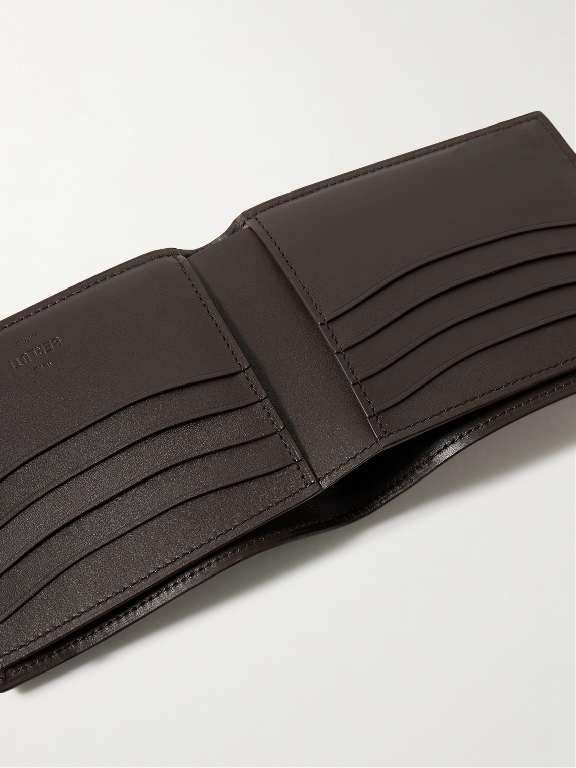 Shop Berluti Makore Neo Scritto Venezia Leather Bifold Wallet In Burgundy