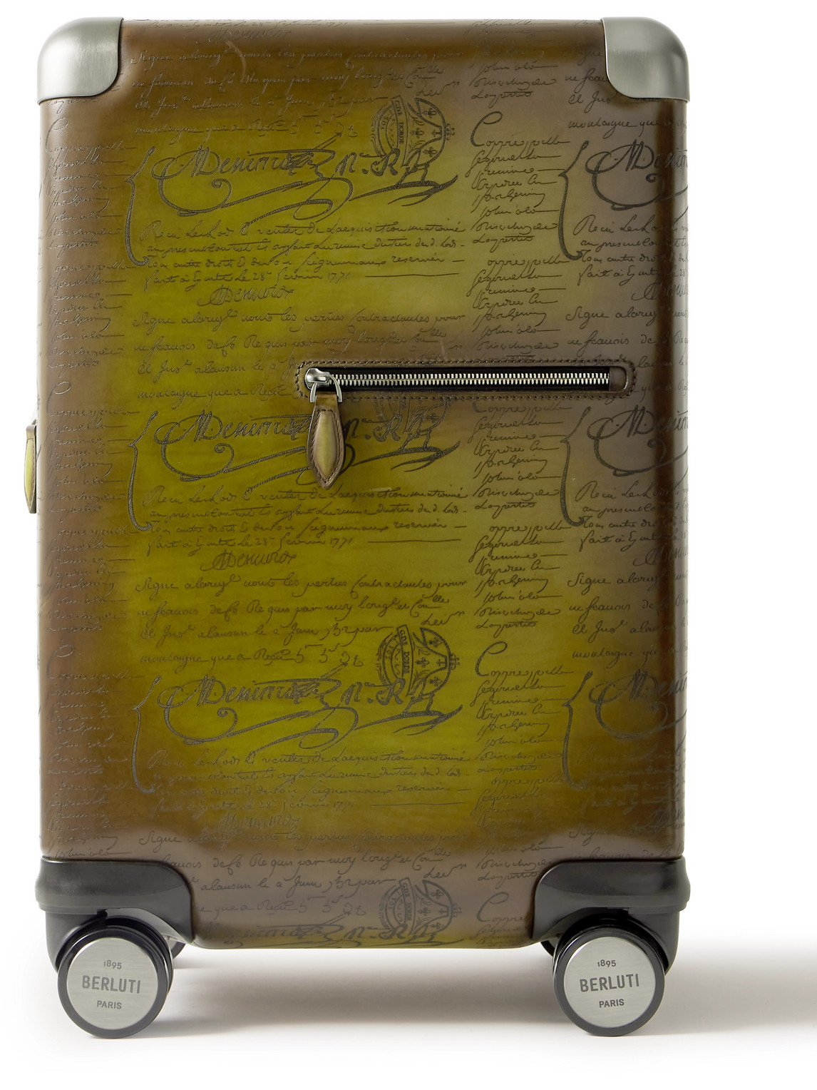 Berluti Formula 1005 Scritto Venezia Leather Suitcase In Green