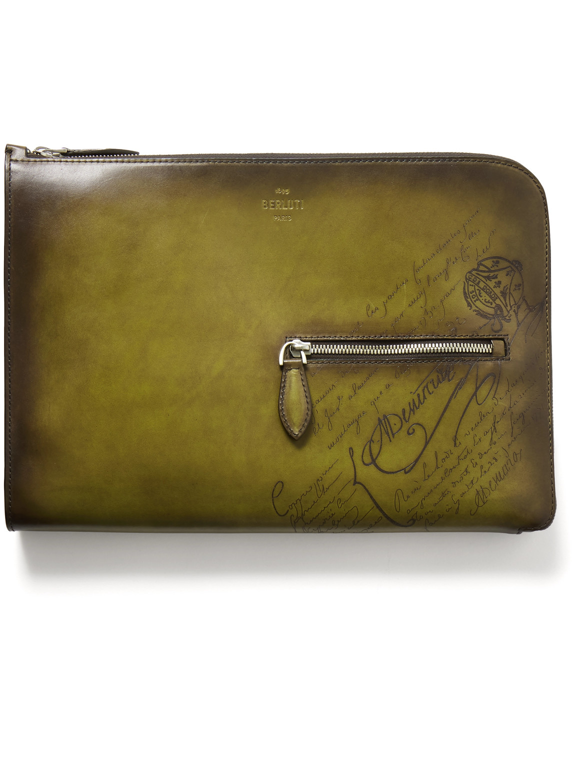 Berluti Nino Scritto Venezia Leather Pouch - Men