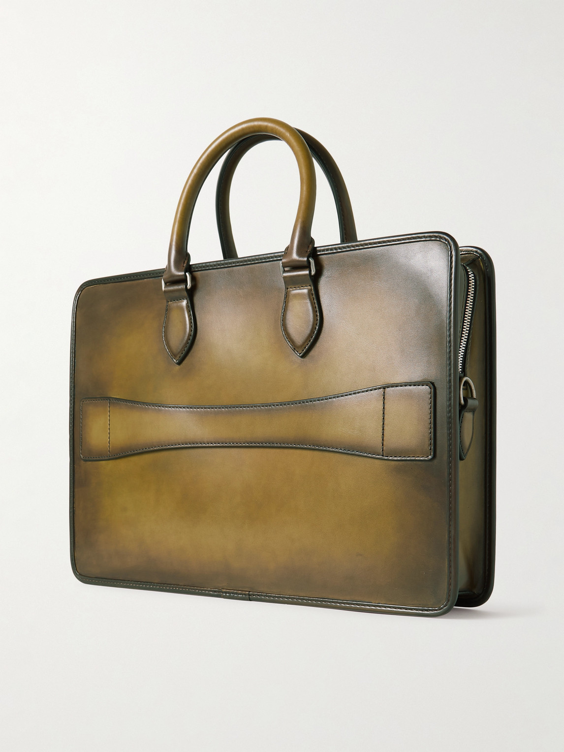 Shop Berluti 1 Jour Neo Scritto Venezia Leather Briefcase In Green