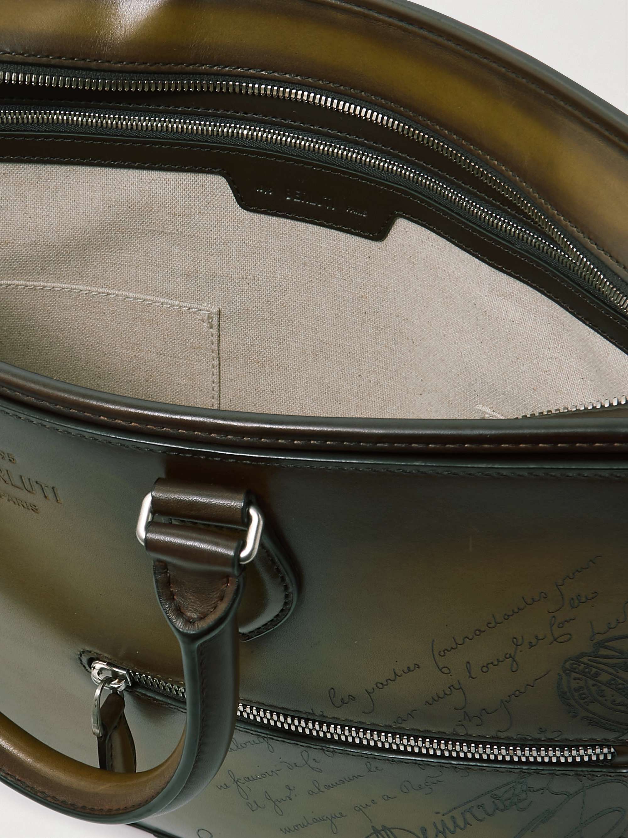 BERLUTI 1 Jour Neo Scritto Venezia Leather Briefcase for Men