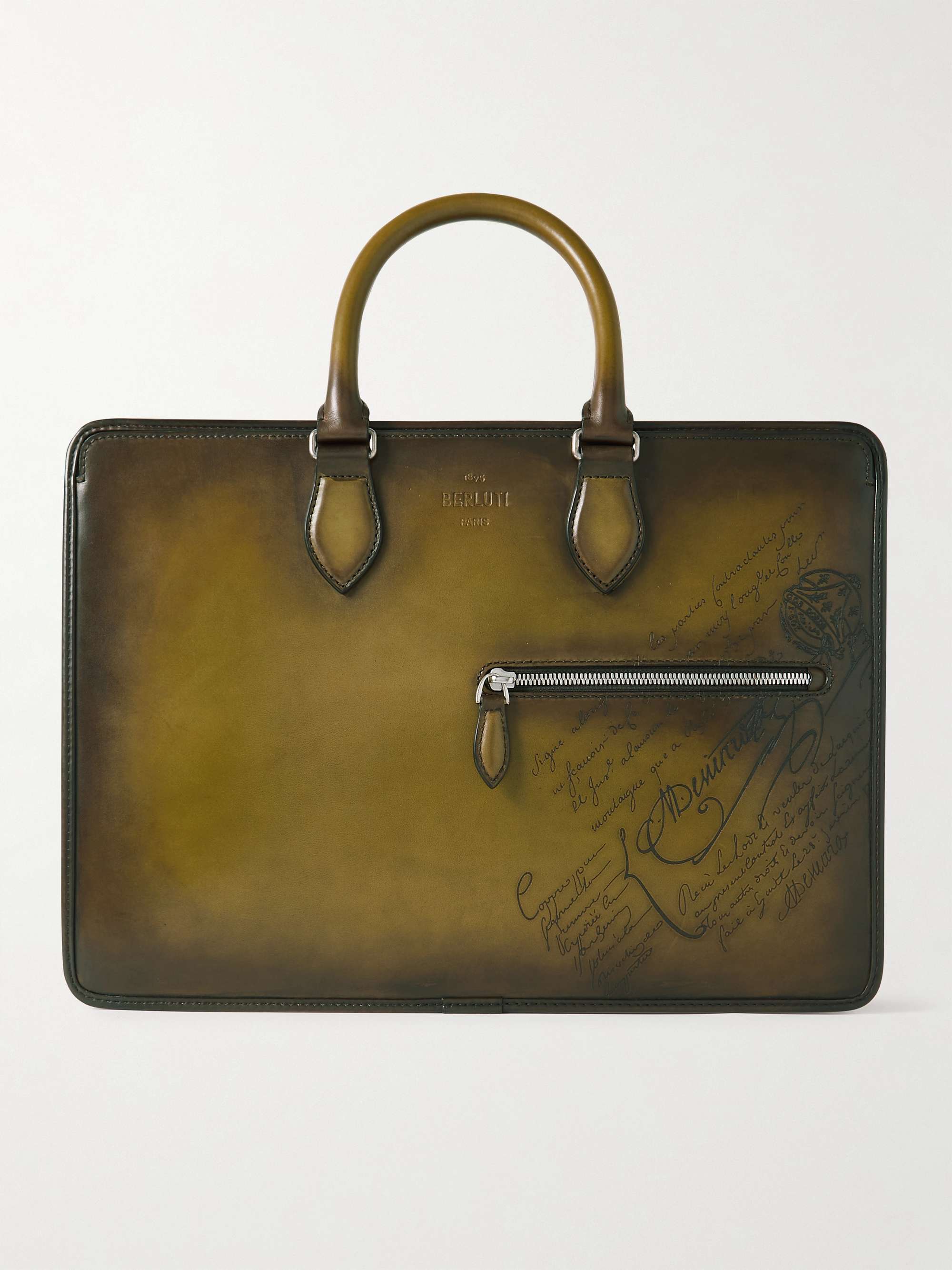 BERLUTI 1 Jour Neo Scritto Venezia Leather Briefcase for Men | MR PORTER