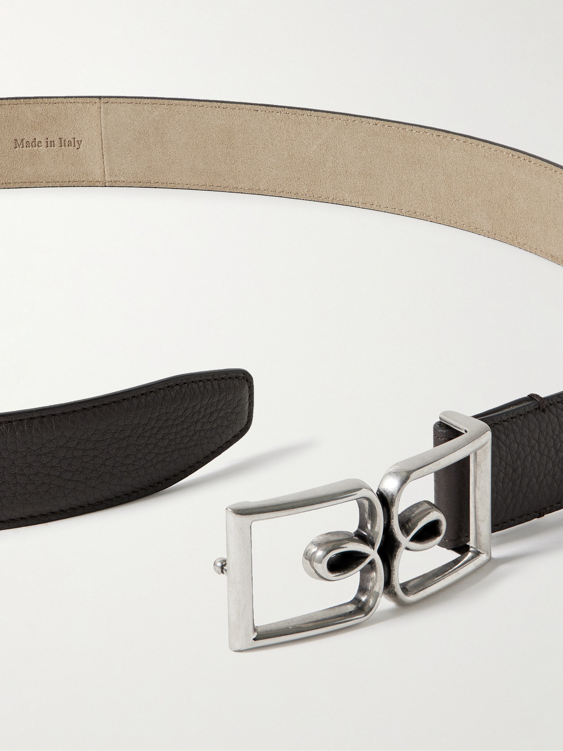 Berluti B Volute Echo 3.5cm Full-grain Venezia Leather Belt In Brown
