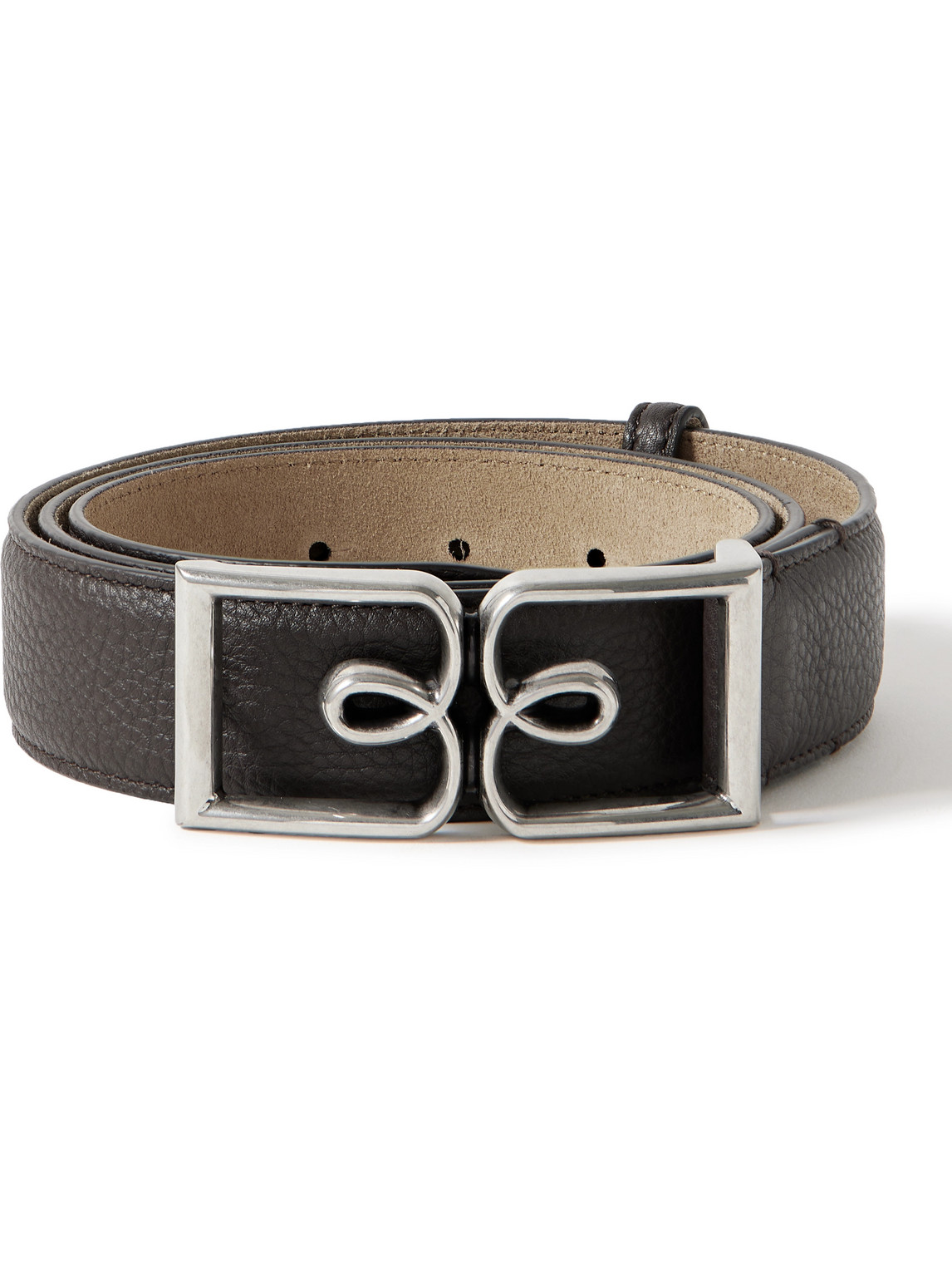 Berluti B Volute Echo 3.5cm Full-grain Venezia Leather Belt In Brown