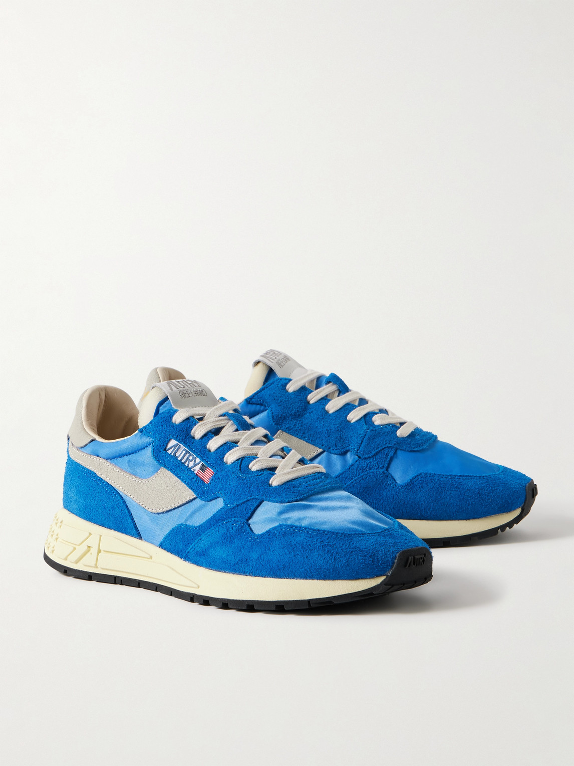 Shop Autry Reelwind Low Suede And Shell Sneakers In Blue