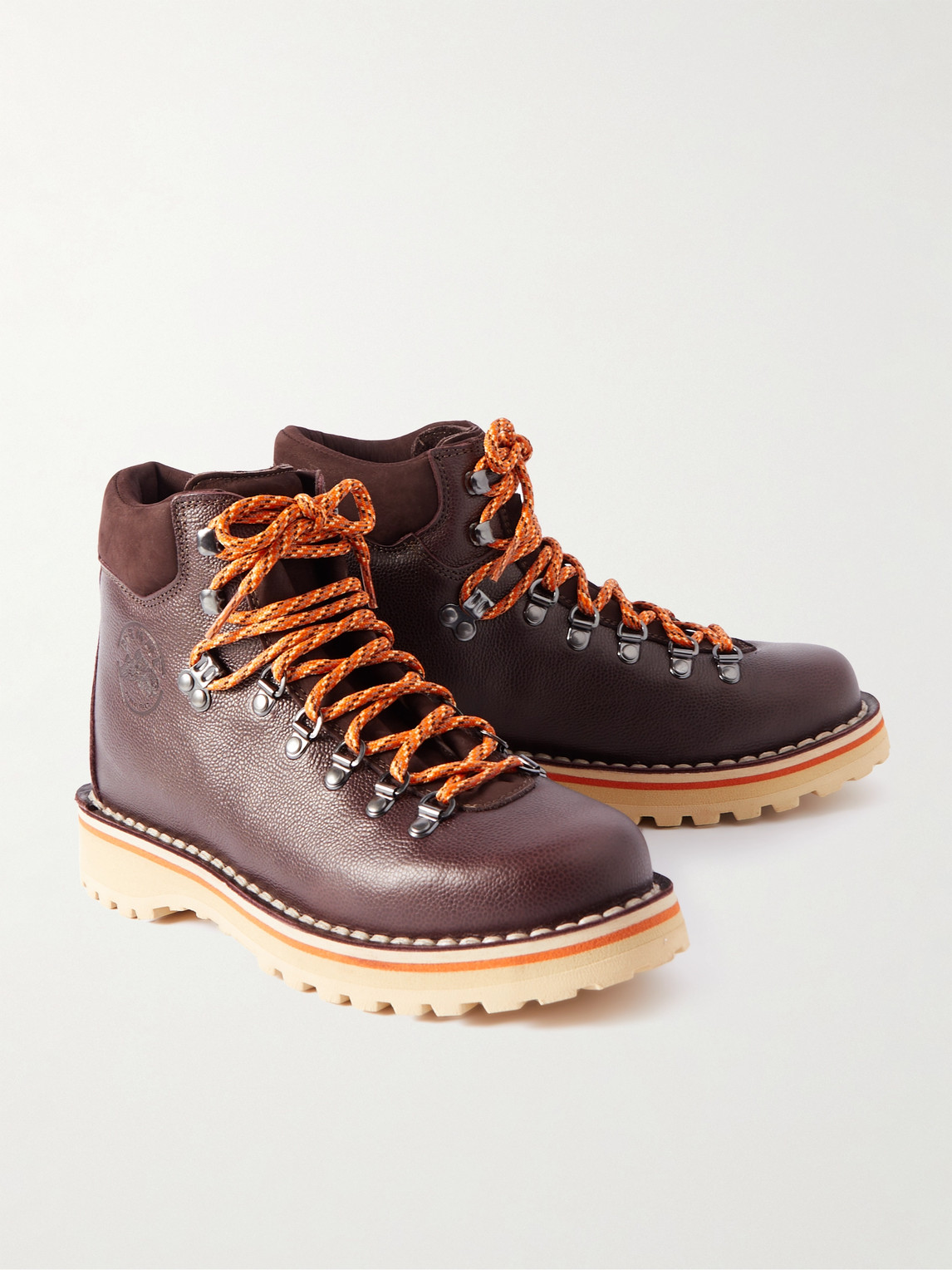 Shop Mr P Diemme Roccia Vet Full-grain Leather Hiking Boots In Red