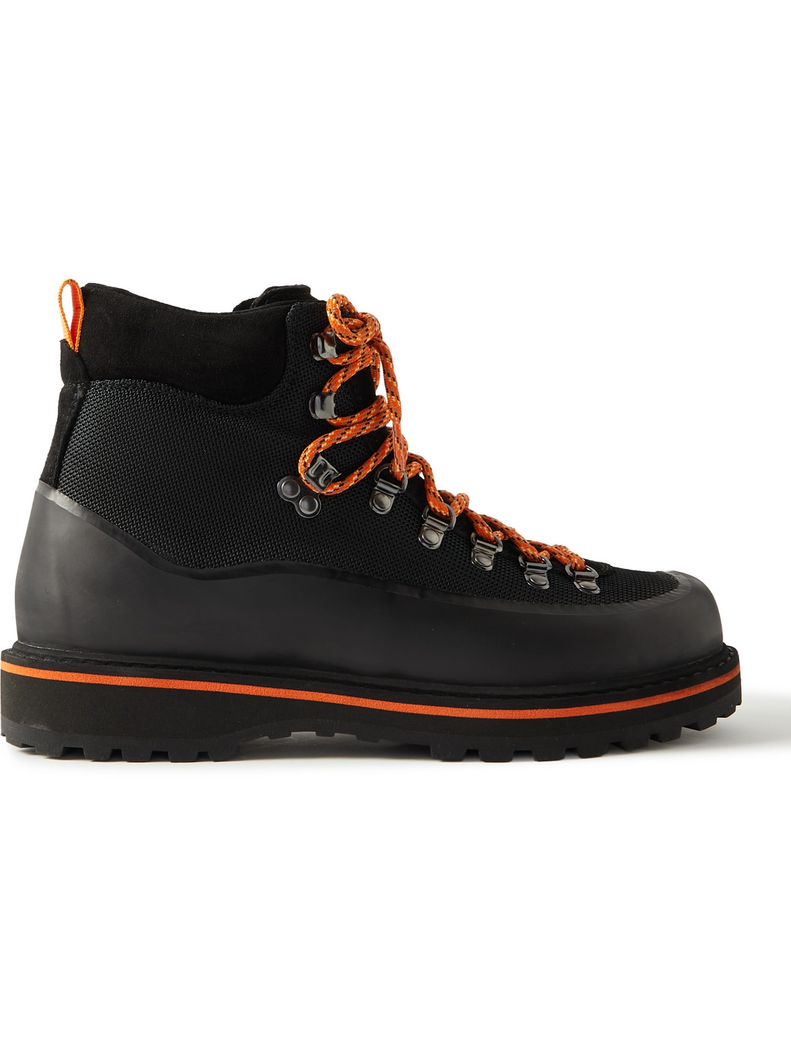 Mr P Diemme Roccia Vet Sport Leather-trimmed Mesh And Rubber Hiking Boots In Black