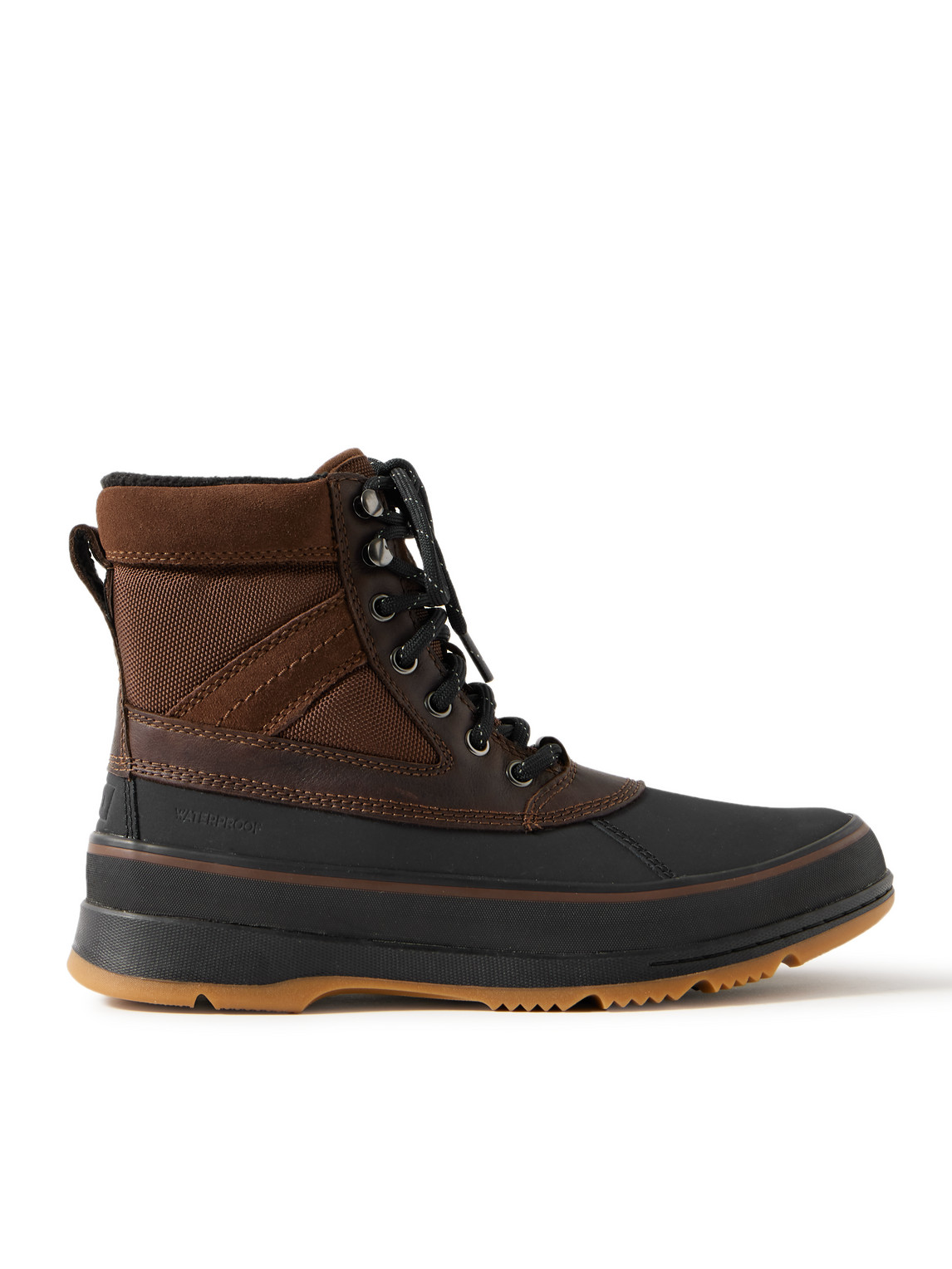 Sorel Ankeny™ Ii Leather- And Suede-trimmed Nylon And Rubber Boots In Brown