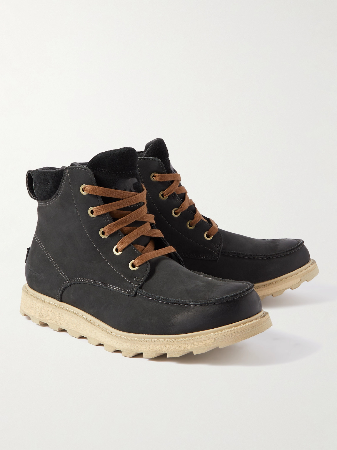 Shop Sorel Madson Ii Suede-trimmed Leather Boots In Gray