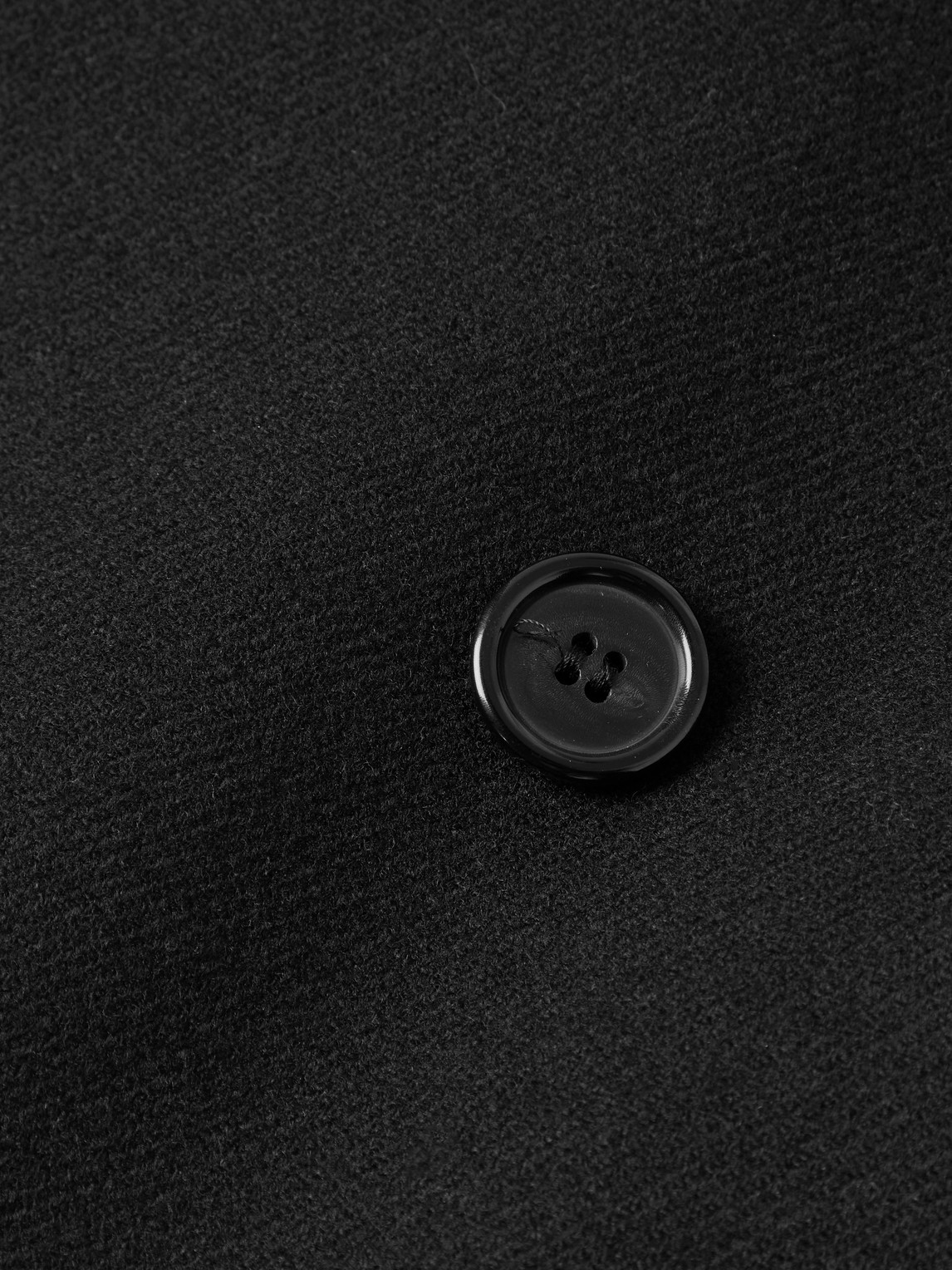 Shop Saint Laurent Double-breasted Wool Overcoat In Black