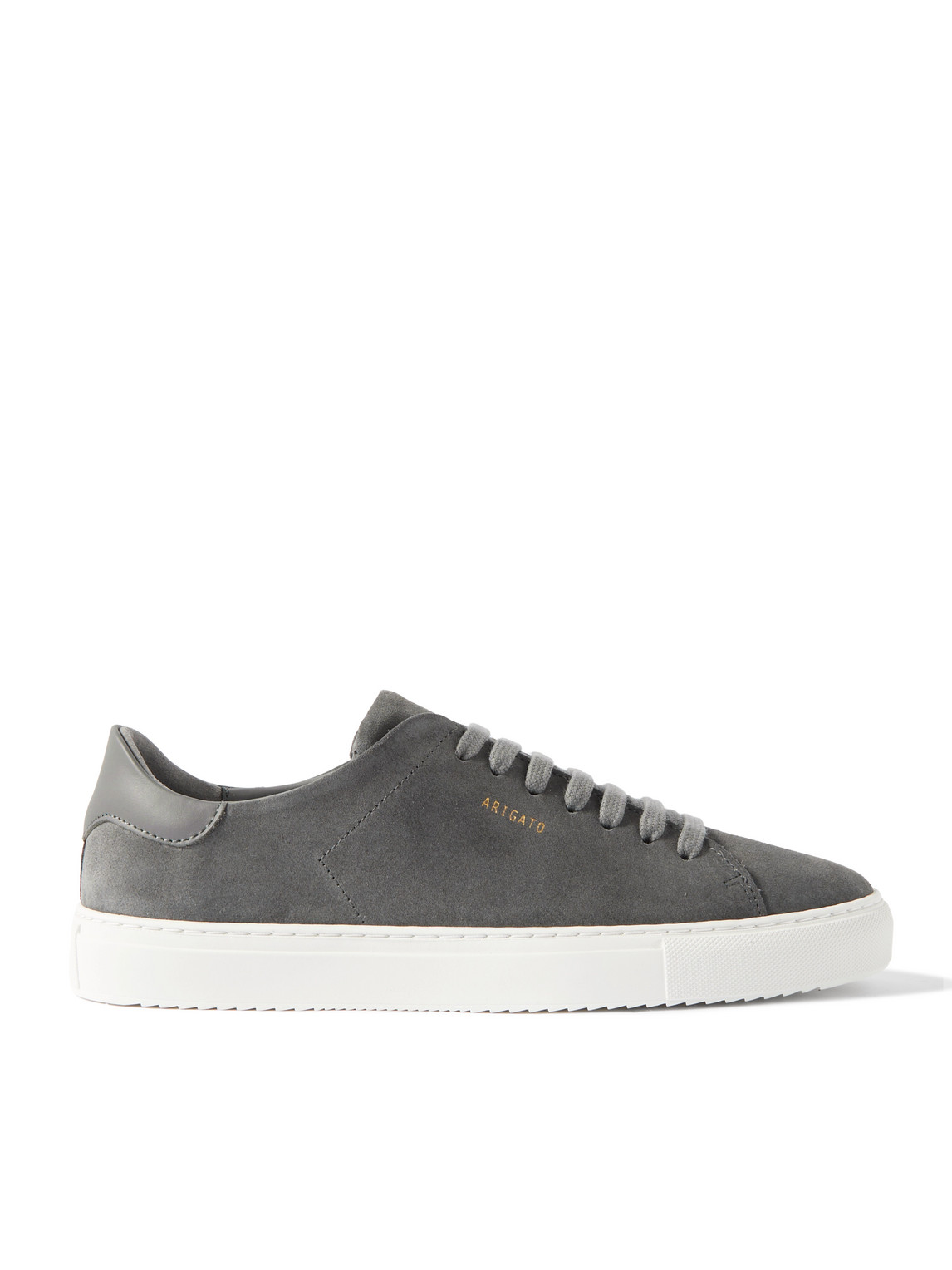 Axel Arigato Clean 90 Leather-trimmed Suede Sneakers In Grey