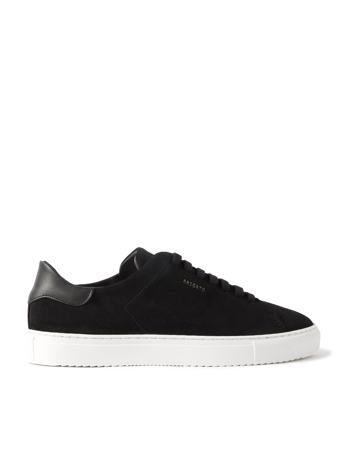 Axel Arigato Clean 90 Leather-trimmed Suede Sneakers In Black