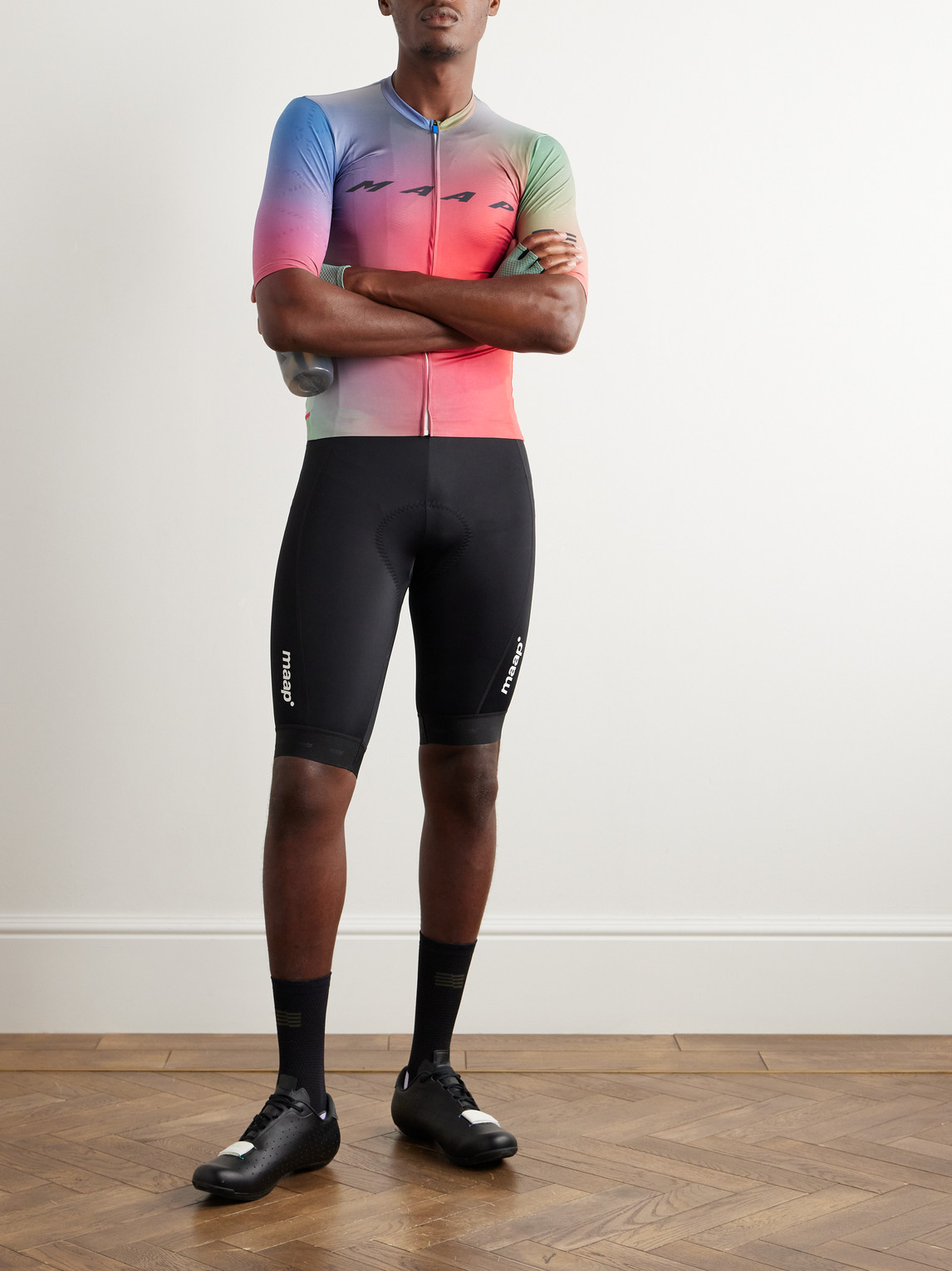 Shop Maap Blurred Out Pro Hex 2.0 Logo-print Recycled Cycling Jersey In Red