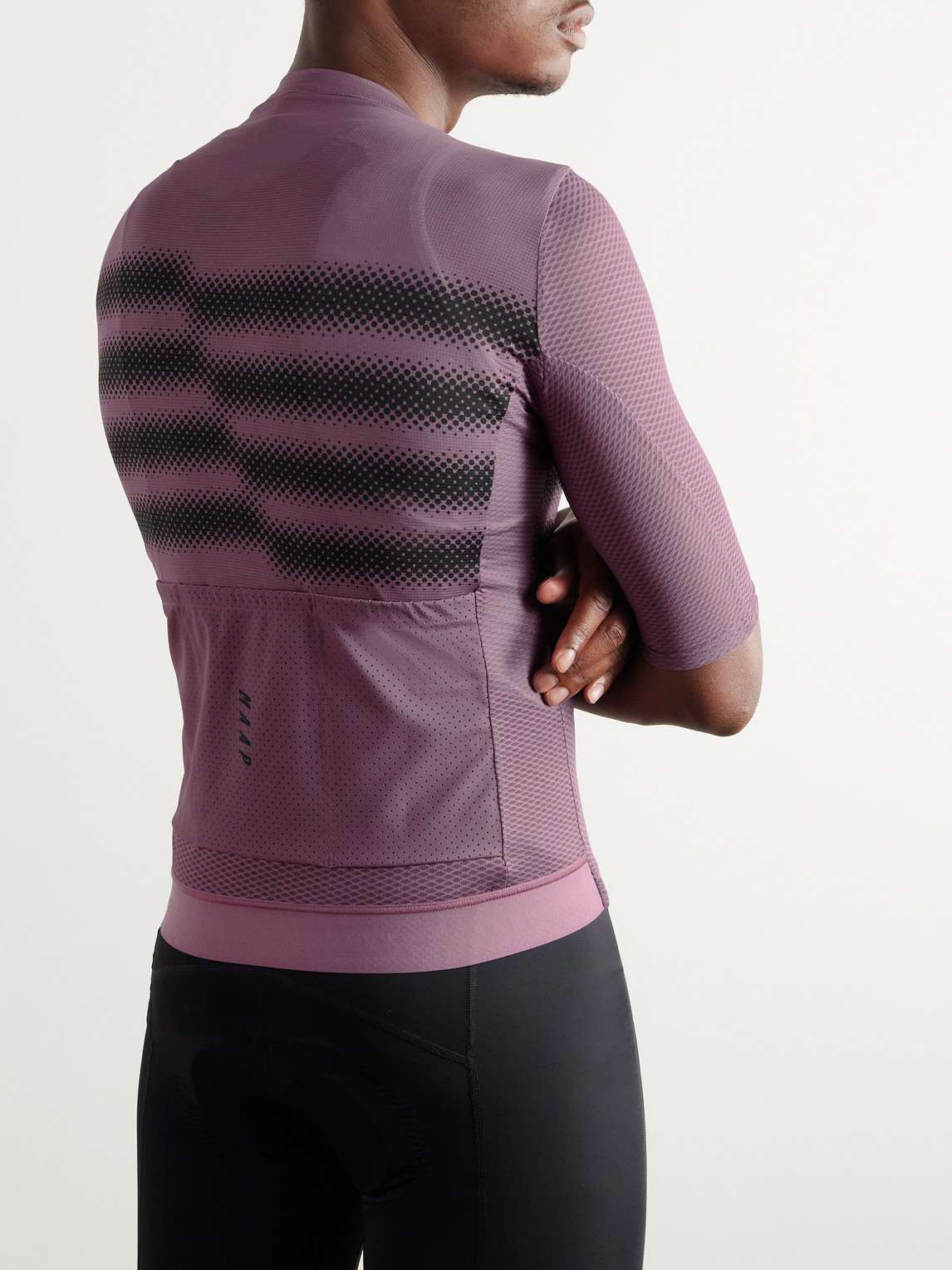 Shop Maap Blurred Out Ultralight Pro Logo-print Stretch Recycled-mesh Cycling Jersey In Purple
