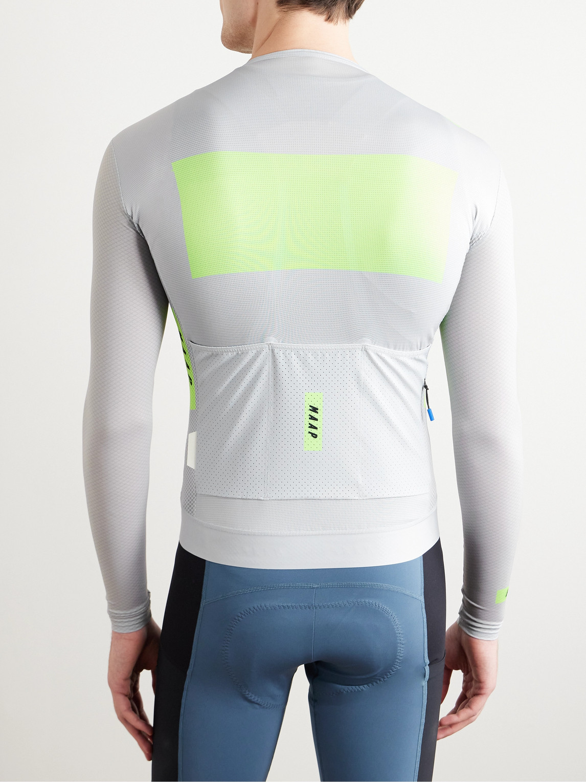 Shop Maap System Pro Air Logo-print Stretch Recycled-mesh Cycling Jersey In Gray