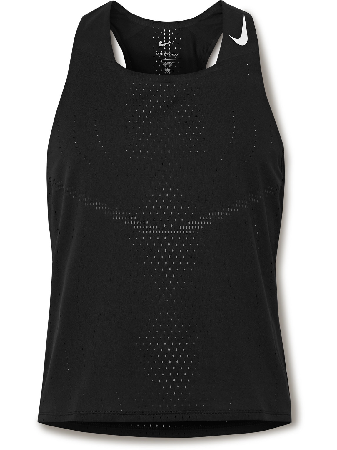 Nike Aeroswift Slim-fit Perforated Dri-fit Adv Tank Top In Black