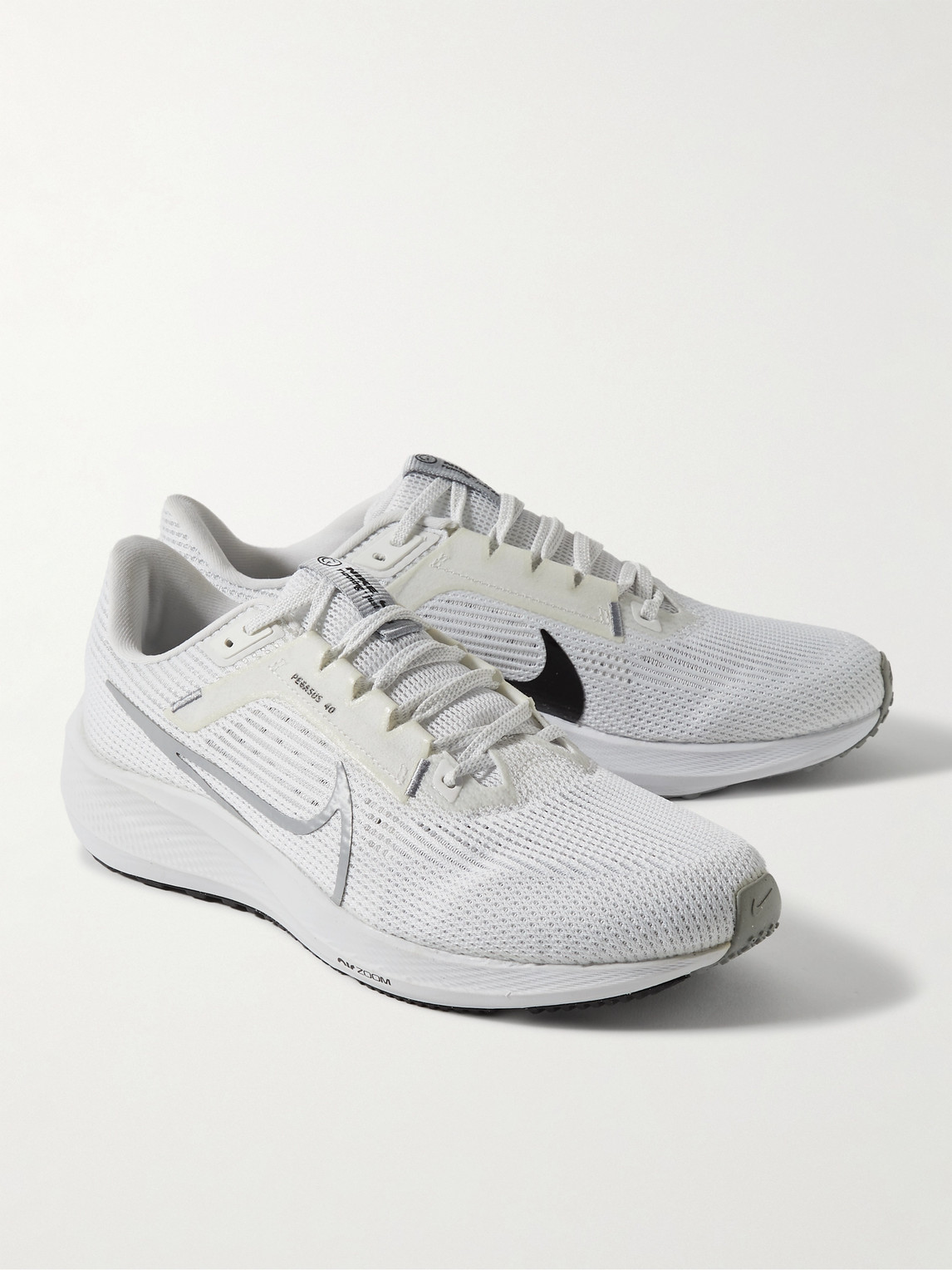 Shop Nike Air Zoom Pegasus 40 Rubber-trimmed Mesh Running Sneakers In White