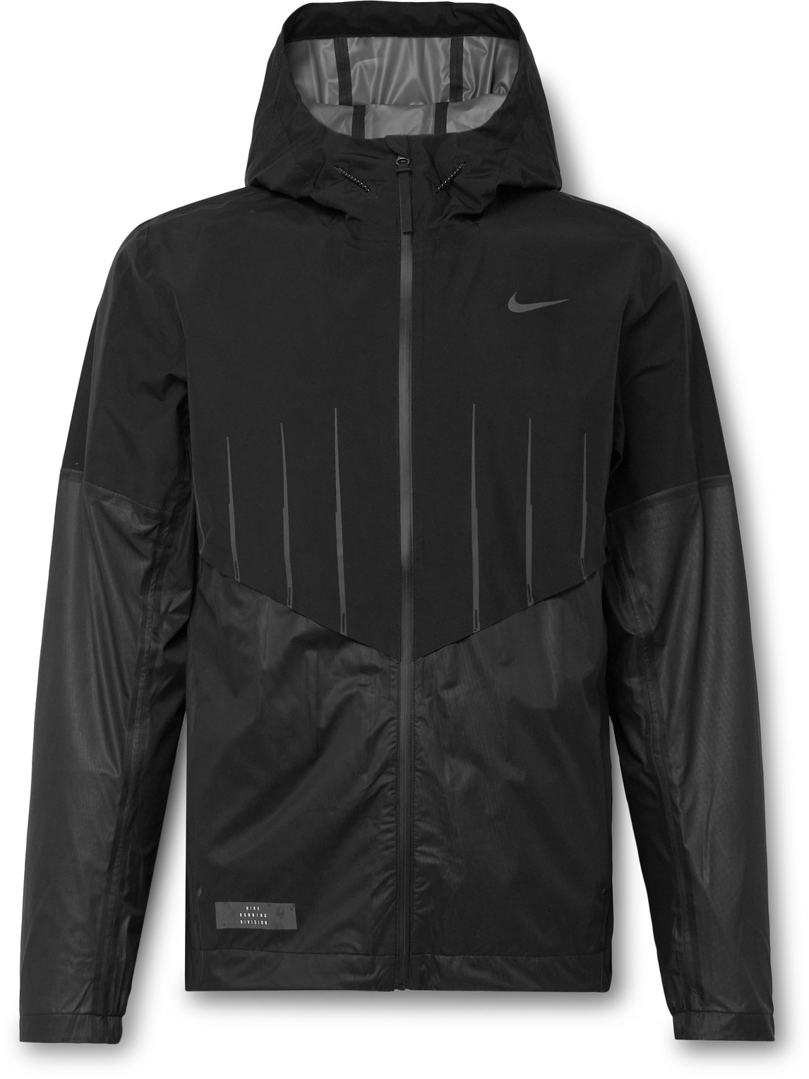 Nike Run Division Aerogami Storm-fit Adv Hooded Jacket In Black