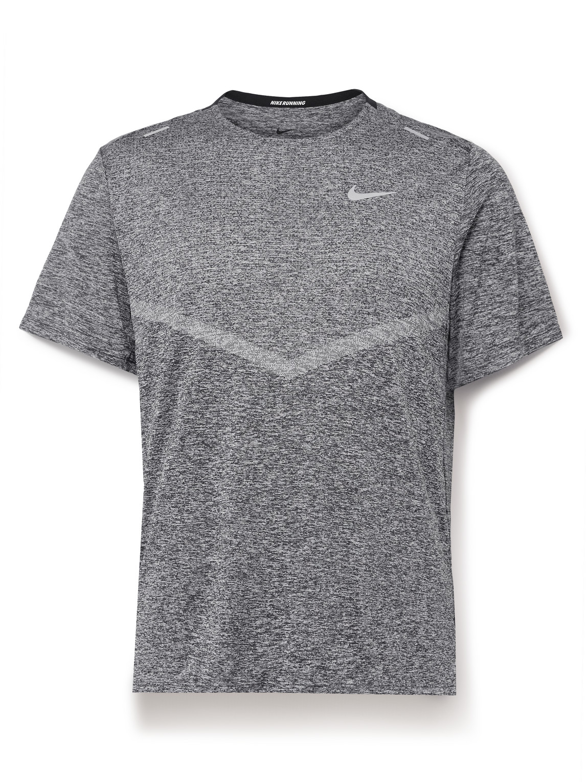 Nike Rise 365 Logo-print Space-dyed Dri-fit Running T-shirt In Gray