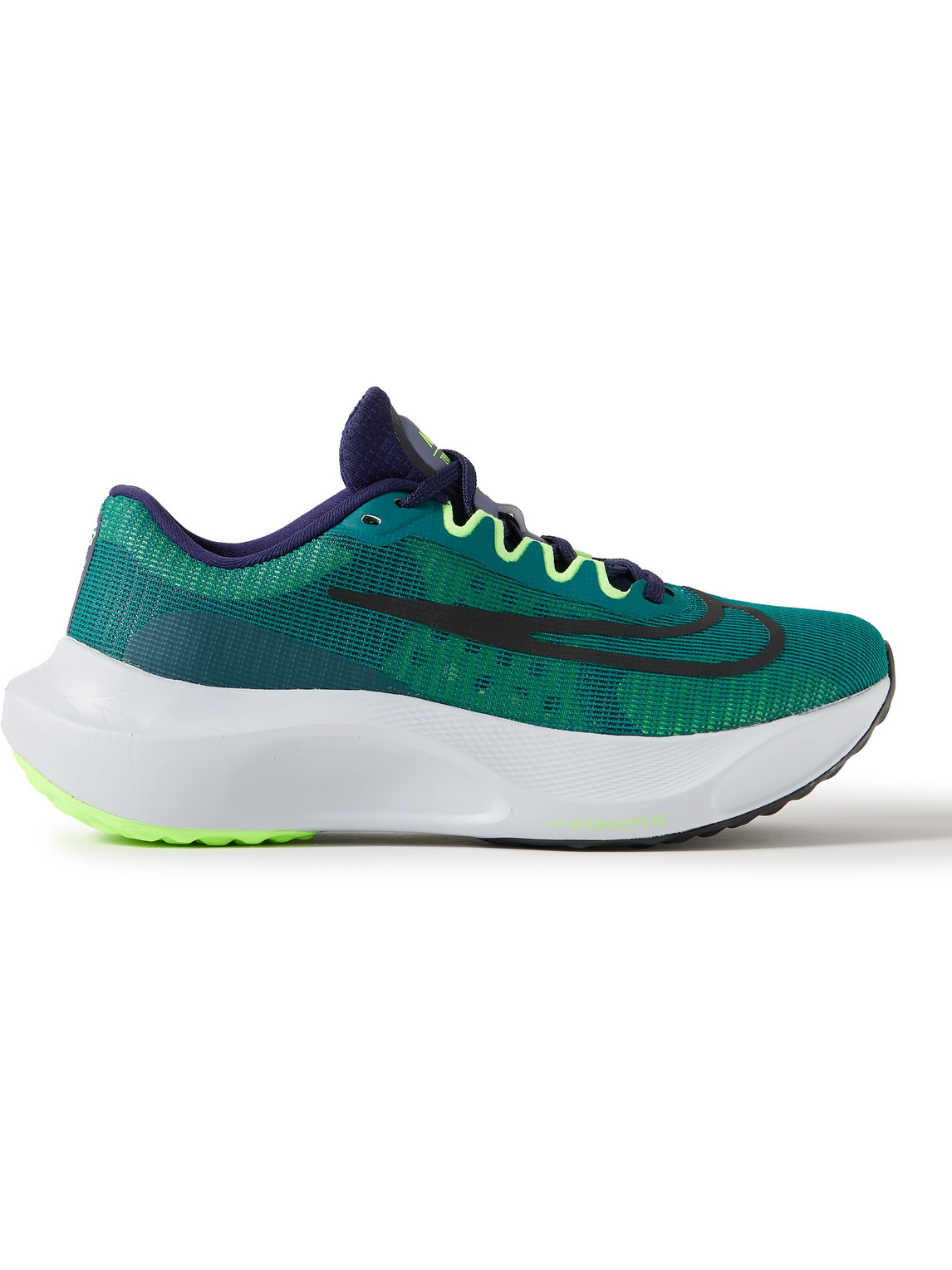 Nike Zoom Fly 5 Rubber-trimmed Mesh Sneakers In Green