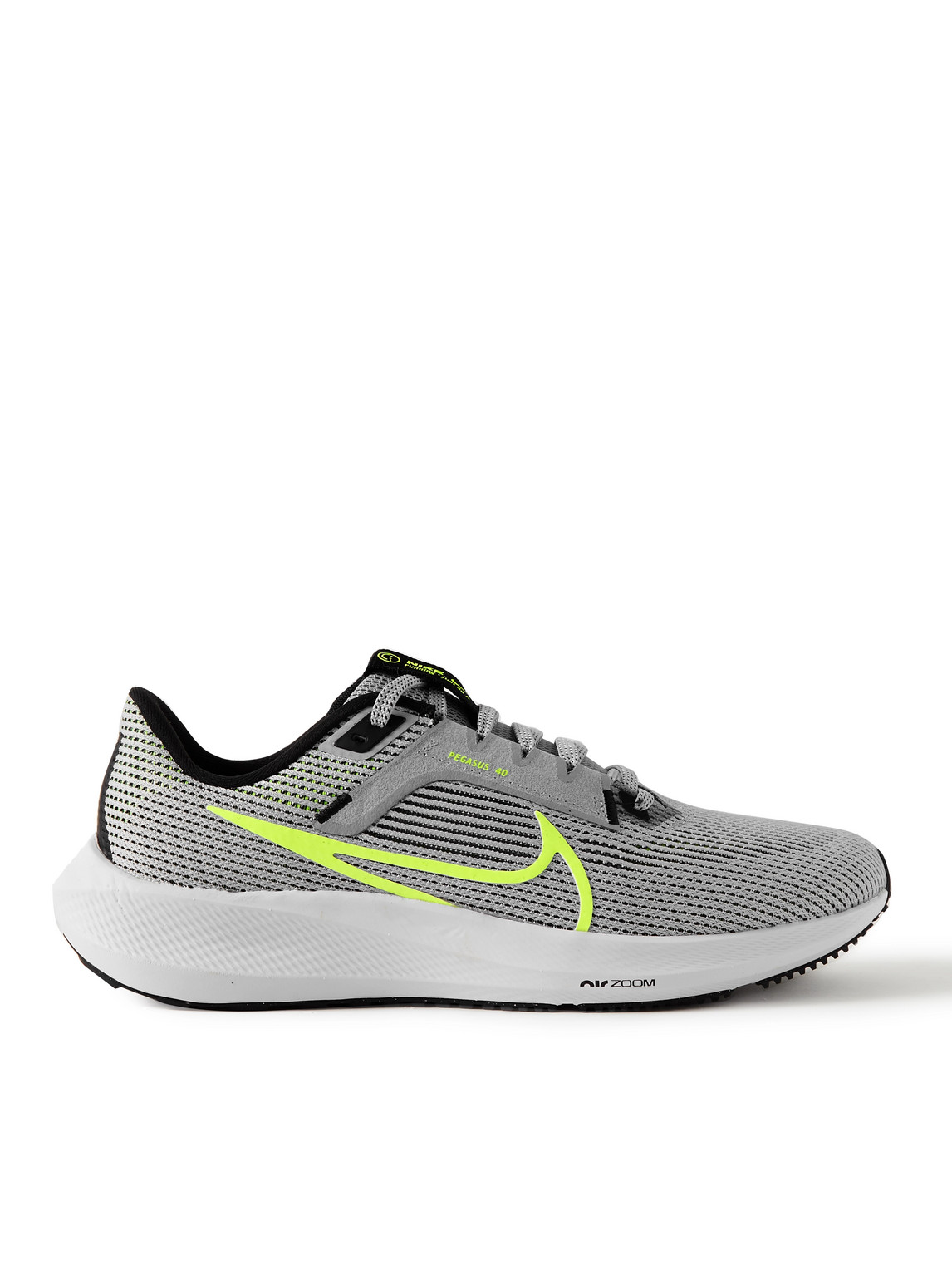 Nike Air Zoom Pegasus 40 Rubber-trimmed Mesh Running Sneakers In Gray