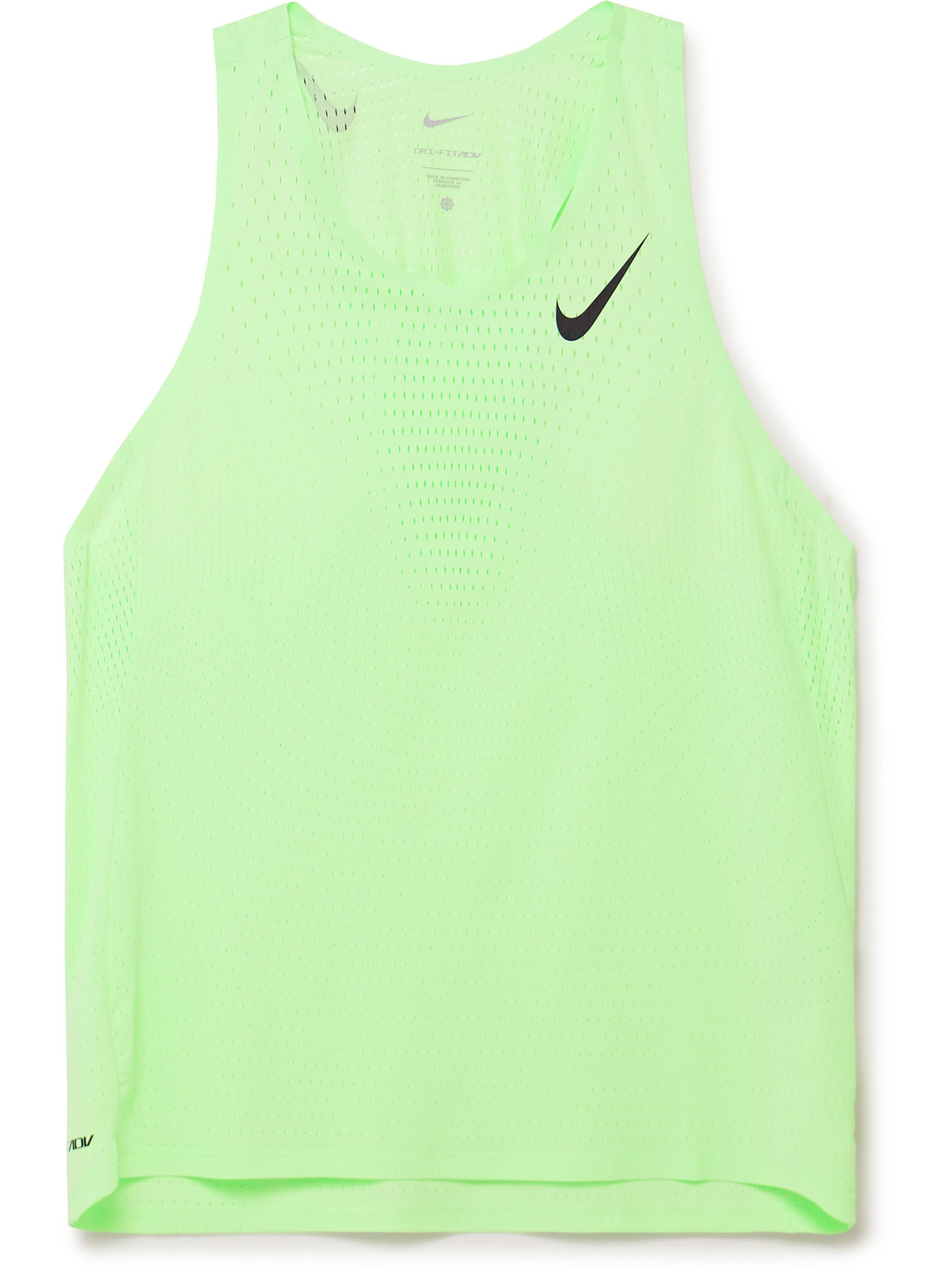 Nike Aeroswift Slim-fit Perforated Dri-fit Adv Tank Top In Green