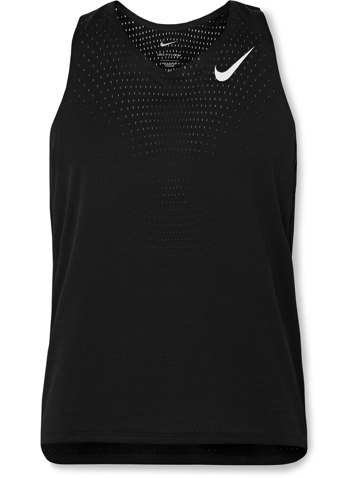 Nike Aeroswift Slim-fit Perforated Dri-fit Adv Tank Top In Black