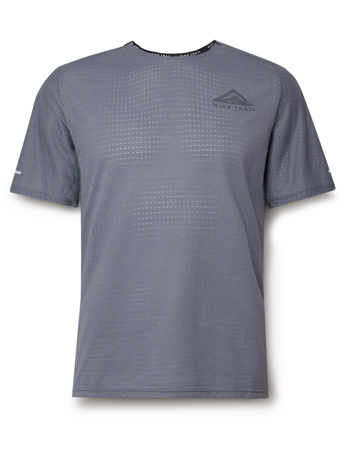 Nike Trail Solar Chase Dri-fit Mesh T-shirt In Gray