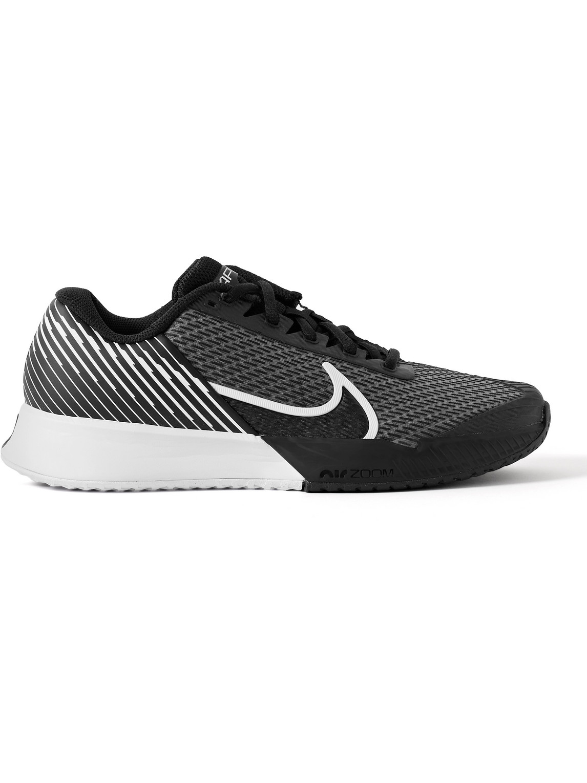 Nike Court Air Zoom Vapor Pro 2 Rubber-trimmed Mesh Tennis Sneakers In Gray