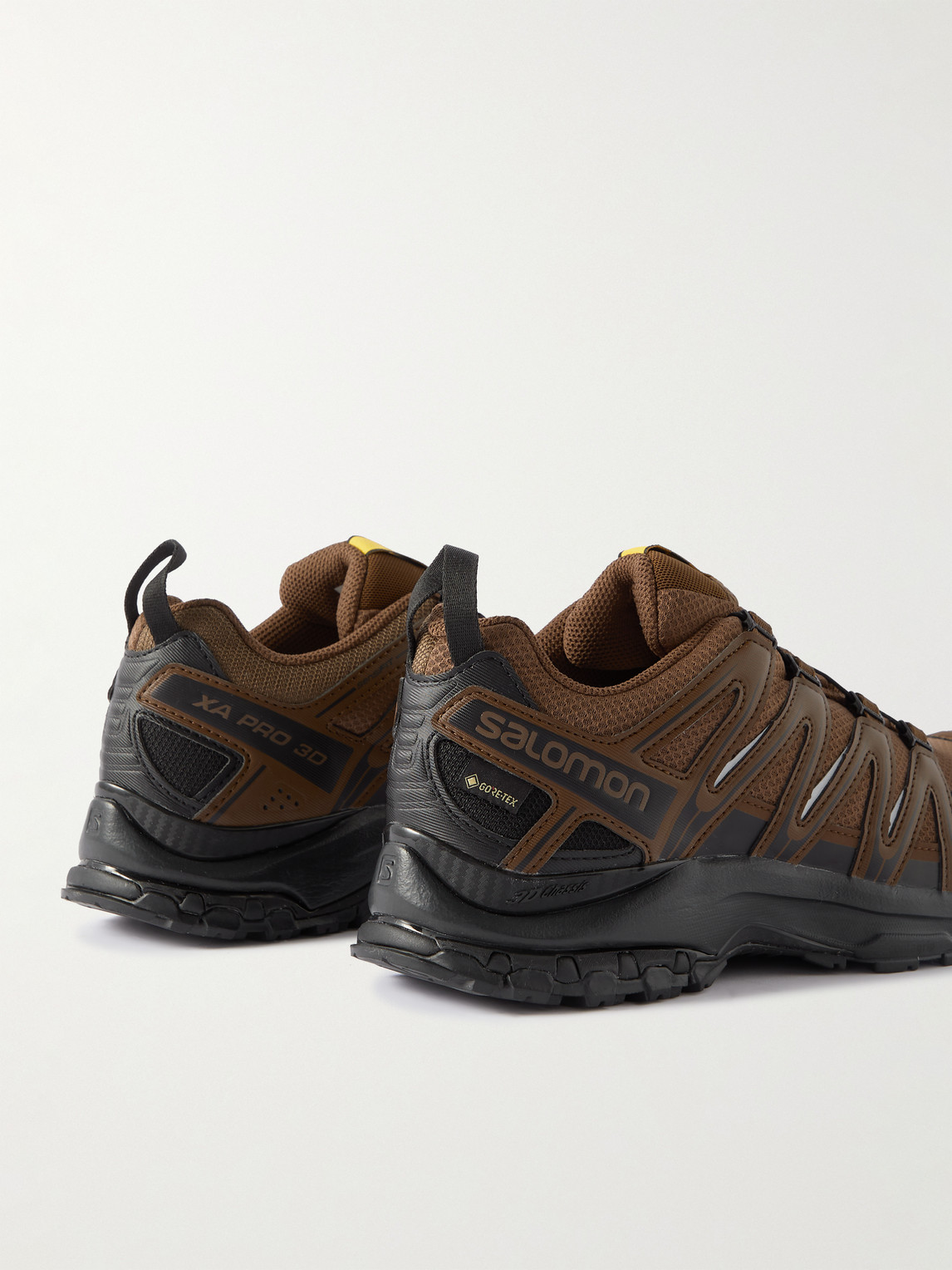 Shop And Wander Salomon Xa Pro 3d Rubber-trimmed Gore-tex® Mesh Trail Running Sneakers In Brown