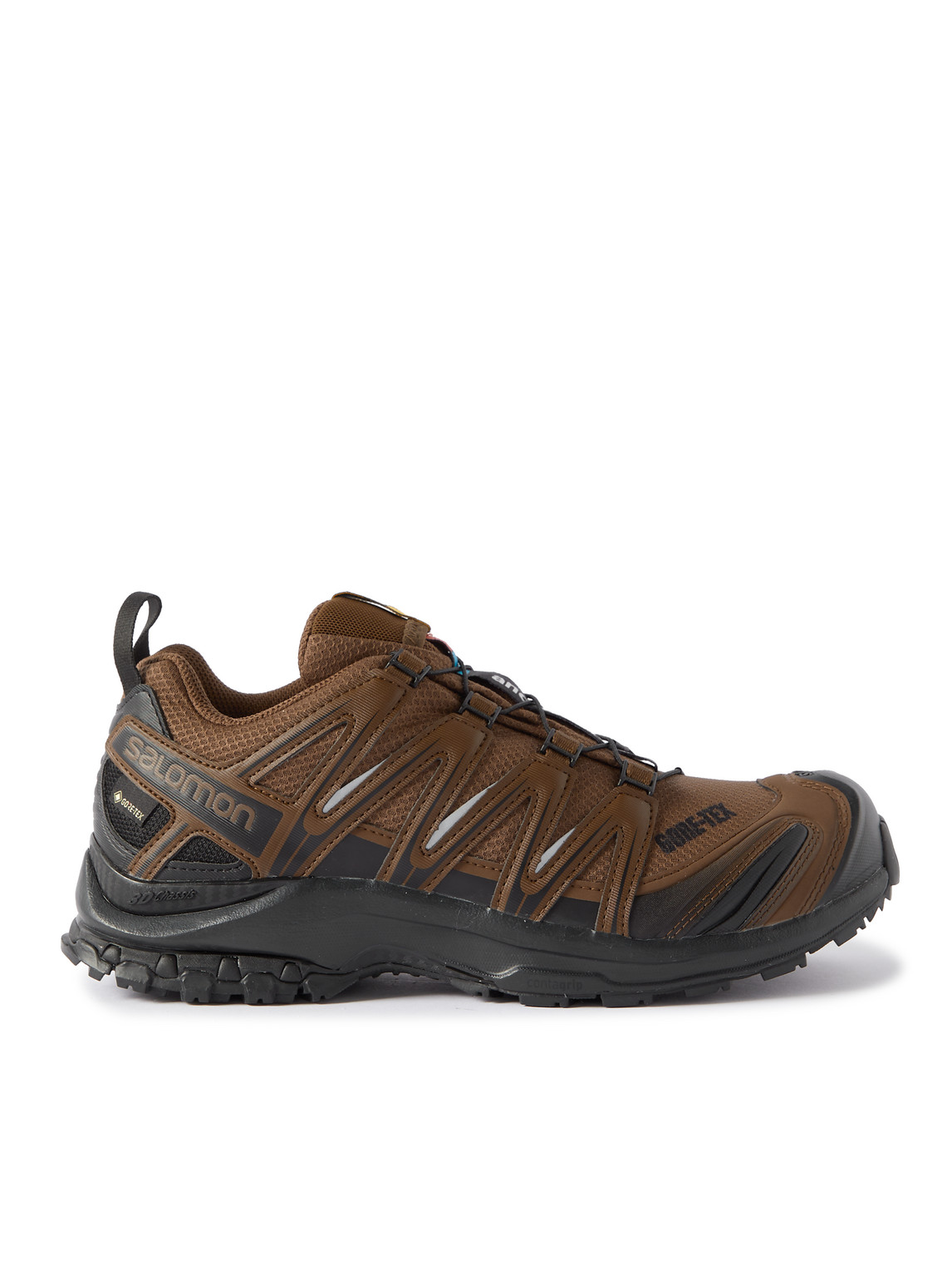 Shop And Wander Salomon Xa Pro 3d Rubber-trimmed Gore-tex® Mesh Trail Running Sneakers In Brown