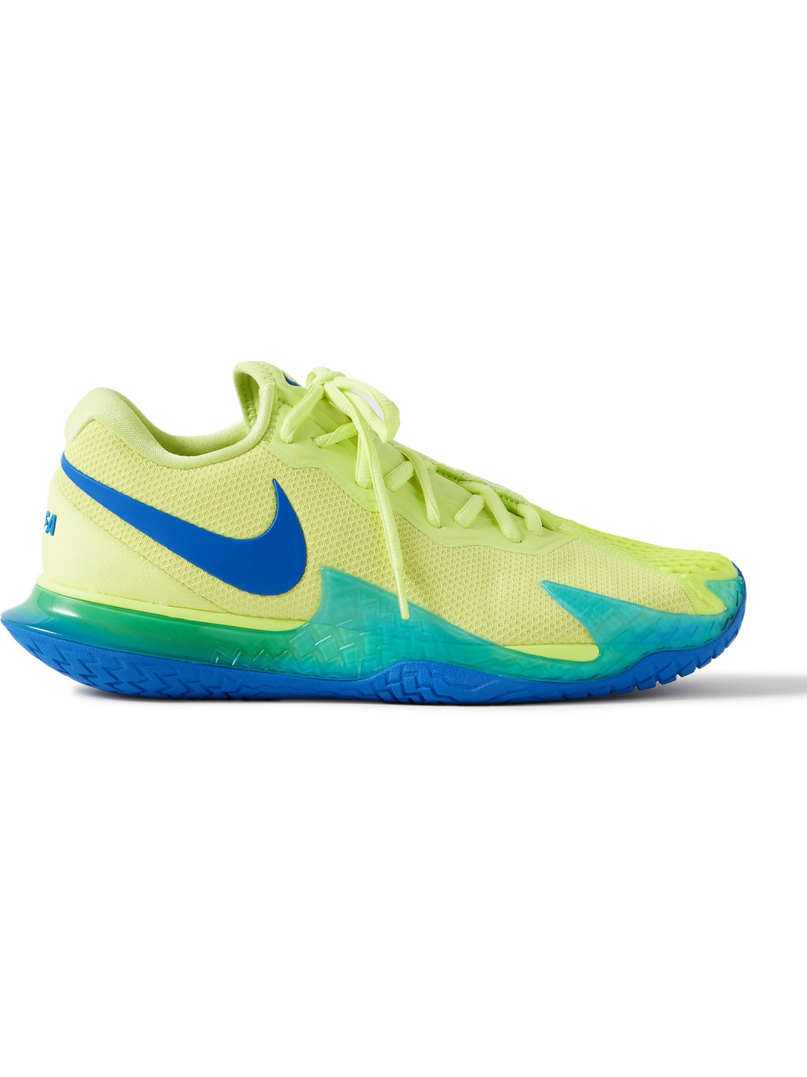 Nike Court Zoom Vapor Cage 4 Rafa Rubber-trimmed Mesh Sneakers In Yellow