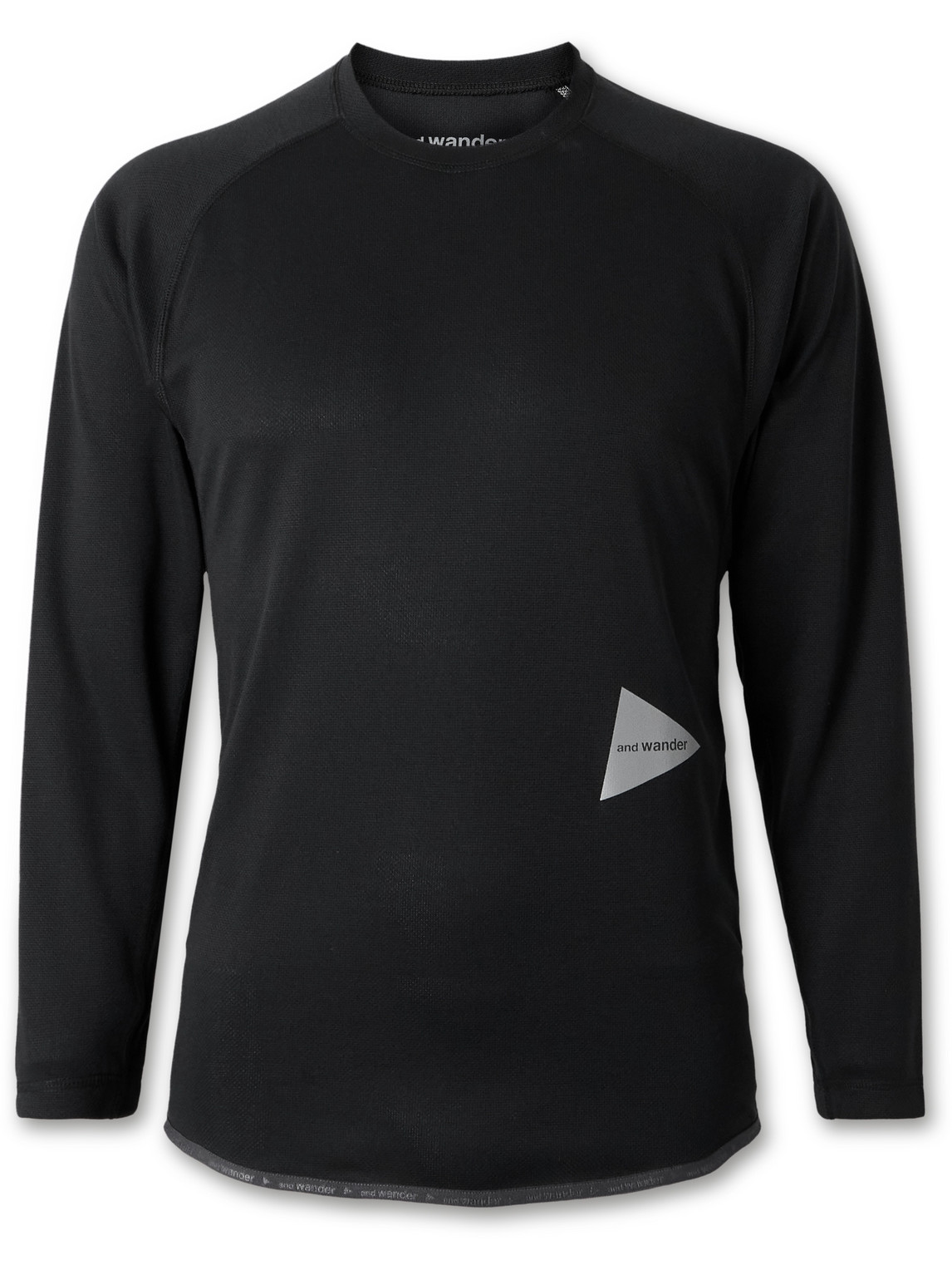And Wander Logo-print Polartec® Fleece Base Layer In Black