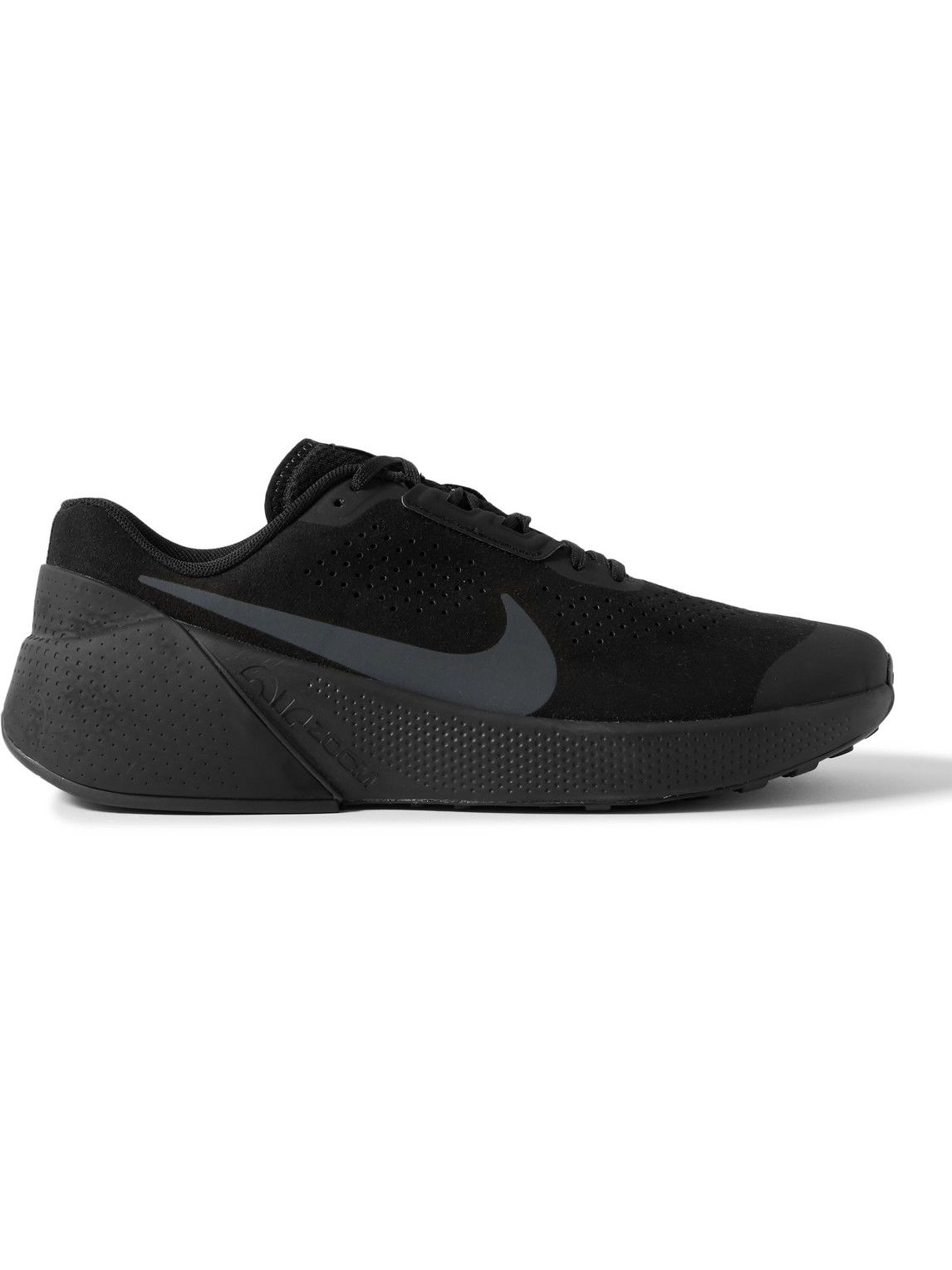 Nike Training - Nike Air Zoom TR 1 Rubber-Trimmed Faux Suede Sneakers - Men - Black - US 11